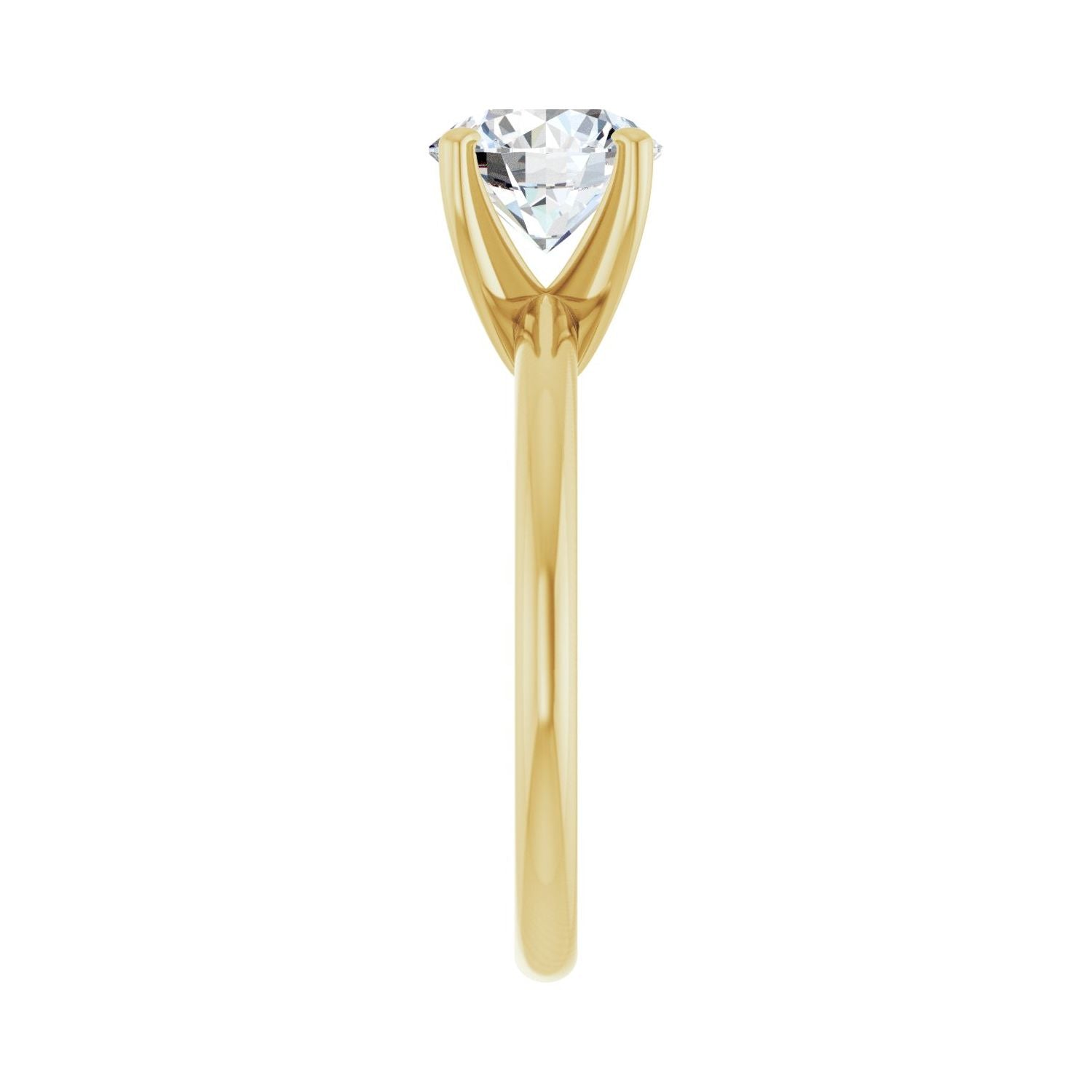 Round Engagement Ring | Metal Type=14K Yellow Gold | Center Stone Size=1.5 CT | Image 4