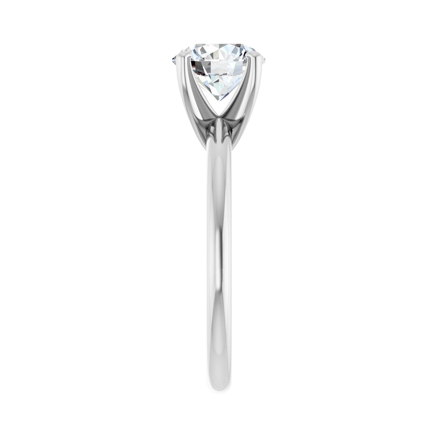 Round Engagement Ring | Metal Type=14K White Gold | Center Stone Size=1.5 CT | Image 4