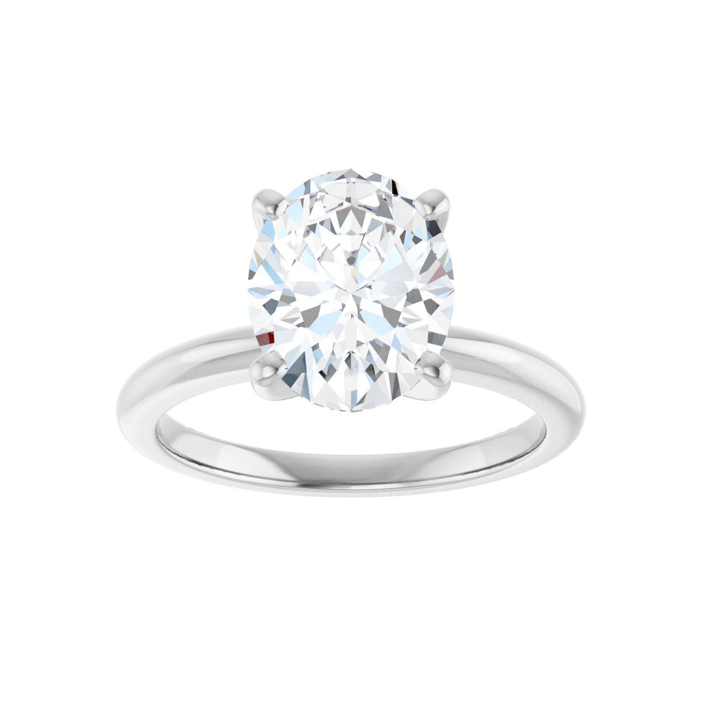 Oval Engagement Ring | Metal Type=14K White Gold | Center Stone Size=2.5 CT | Image 3