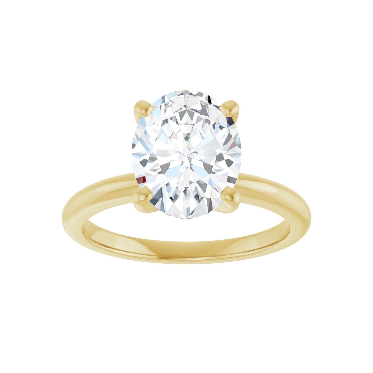 Oval Engagement Ring | Metal Type=14K Yellow Gold | Center Stone Size=2.5 CT | Image 3