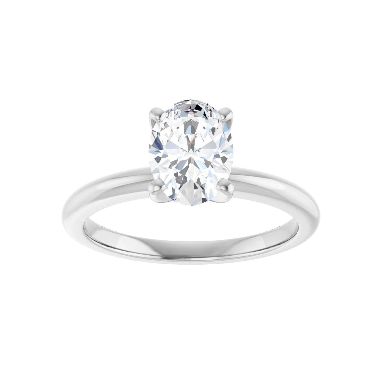 Oval Engagement Ring | Metal Type=14K White Gold | Center Stone Size=1.5 CT | Image 3