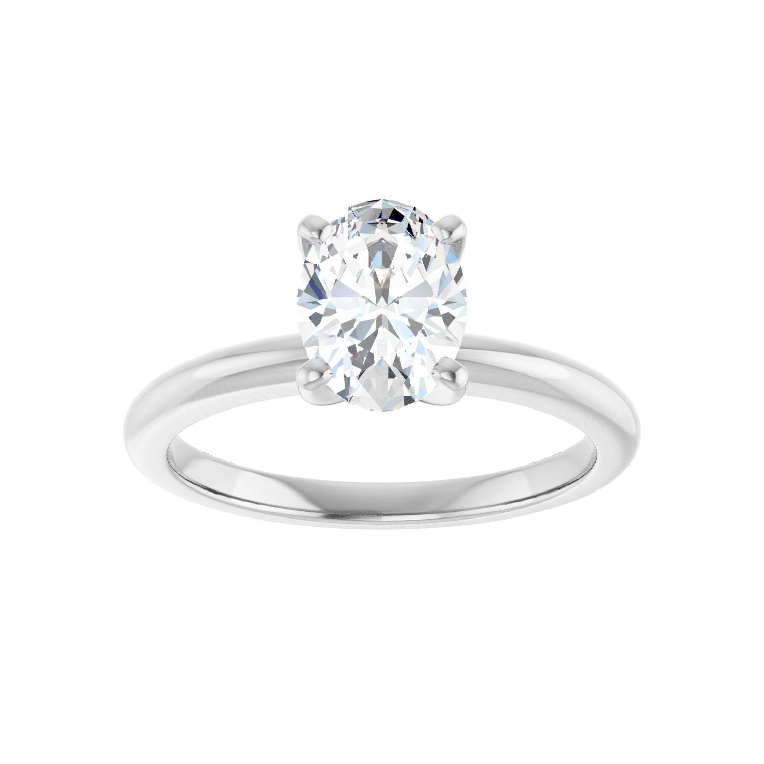 Oval Engagement Ring | Metal Type=14K White Gold | Center Stone Size=1.5 CT | Image 3