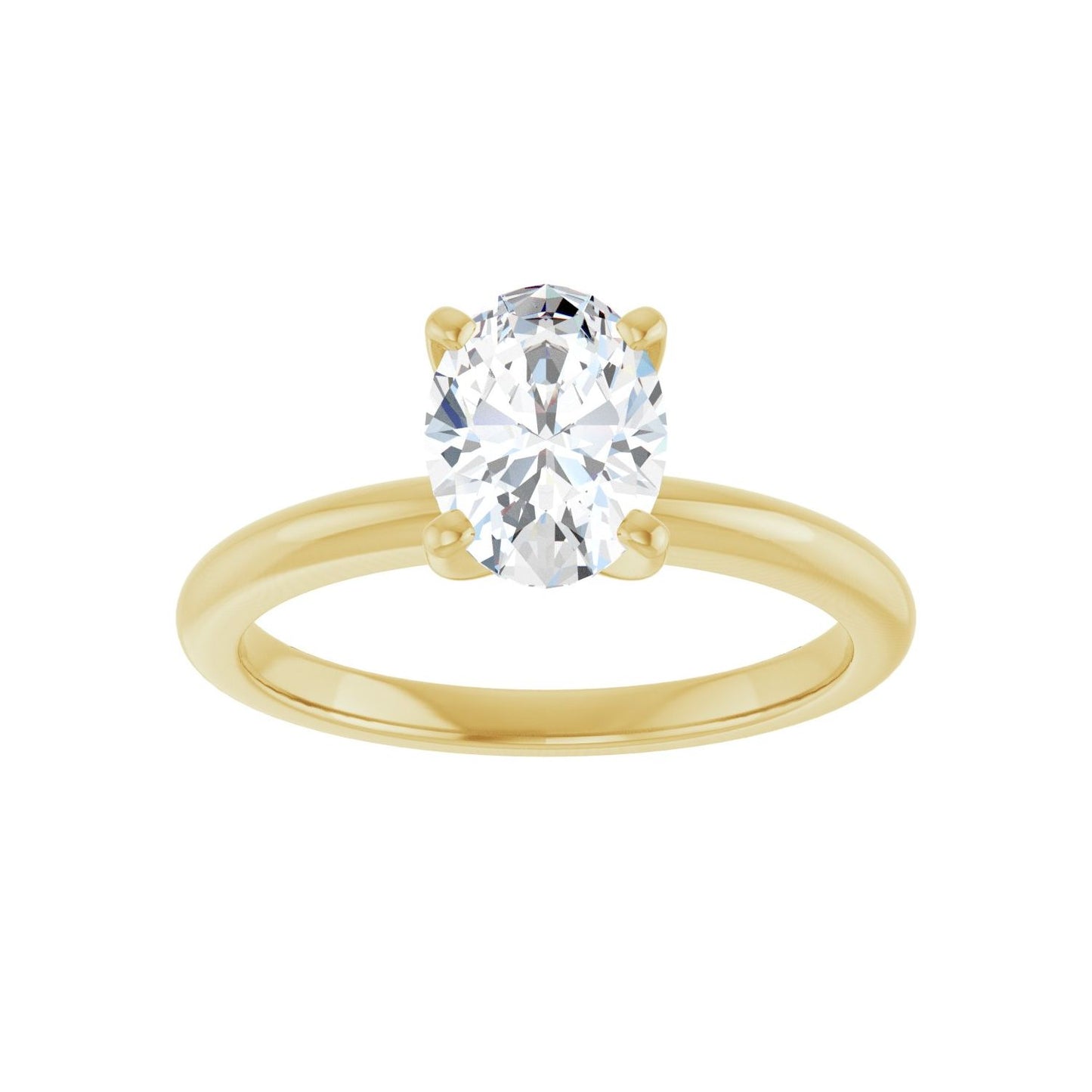 Oval Engagement Ring | Metal Type=14K Yellow Gold | Center Stone Size=1.5 CT | Image 3