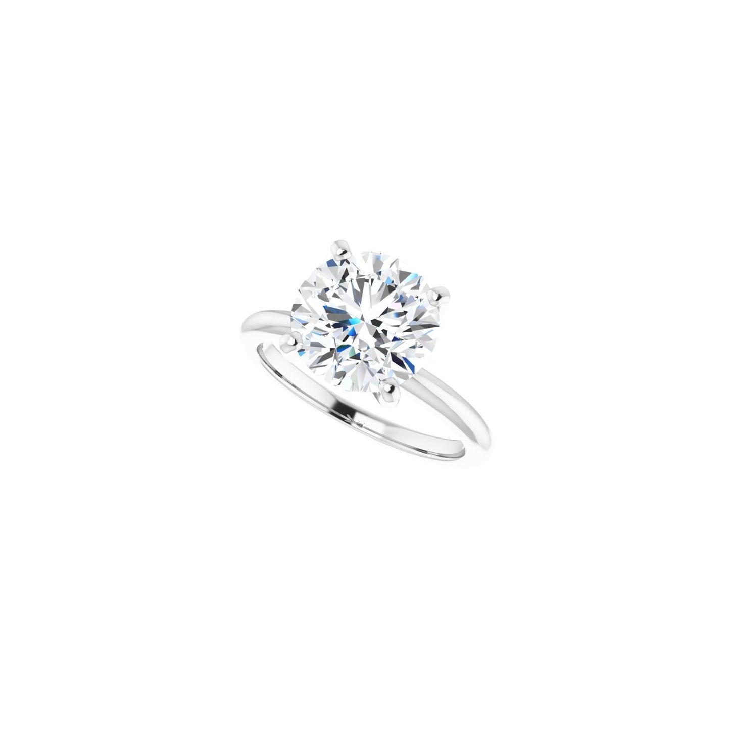 Round Engagement Ring | Metal Type=14K White Gold | Center Stone Size=3 CT | Image 5
