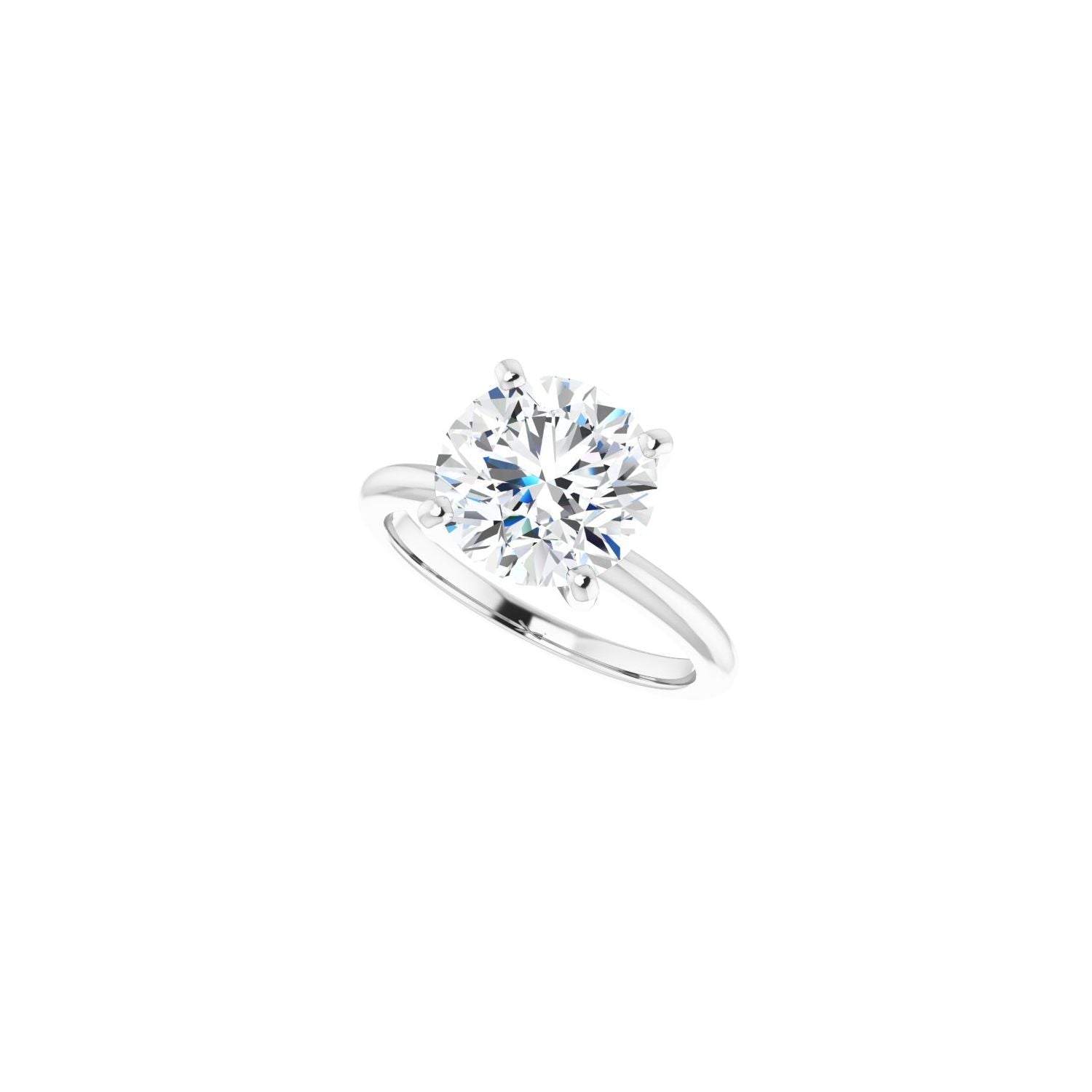 Round Engagement Ring | Metal Type=14K White Gold | Center Stone Size=3 CT | Image 5
