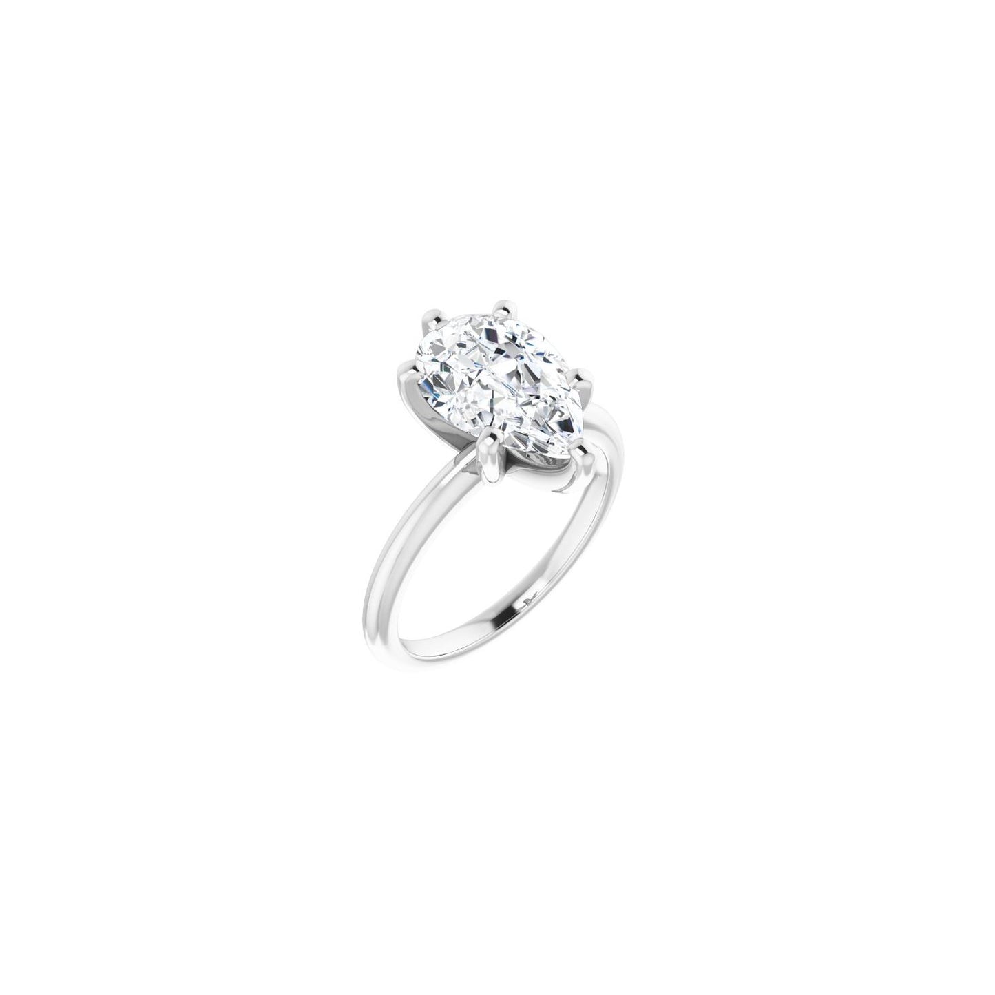 Pear Engagement Ring | Metal Type=14K White Gold | Center Stone Size=3 CT | Image 1