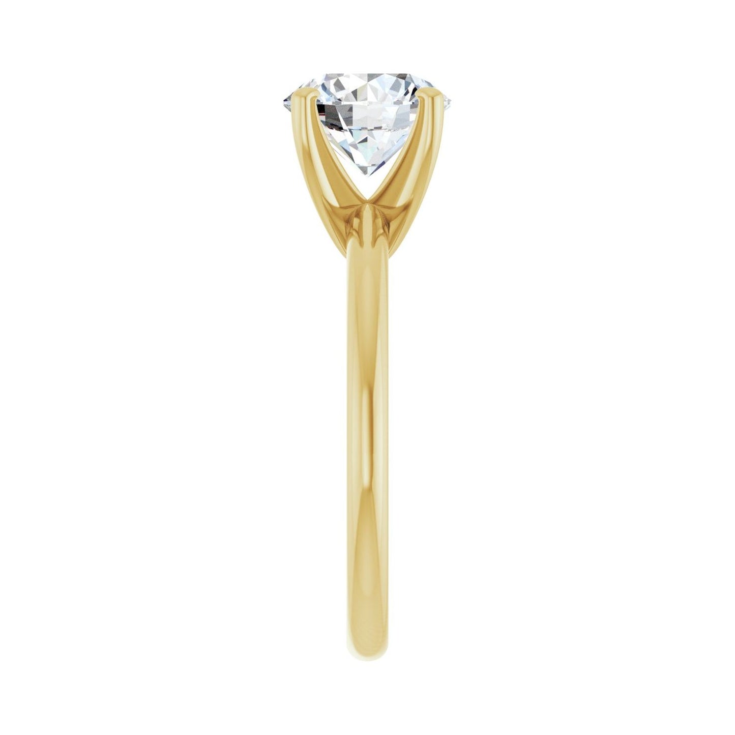 Round Engagement Ring | Metal Type=14K Yellow Gold | Center Stone Size=2 CT | Image 4
