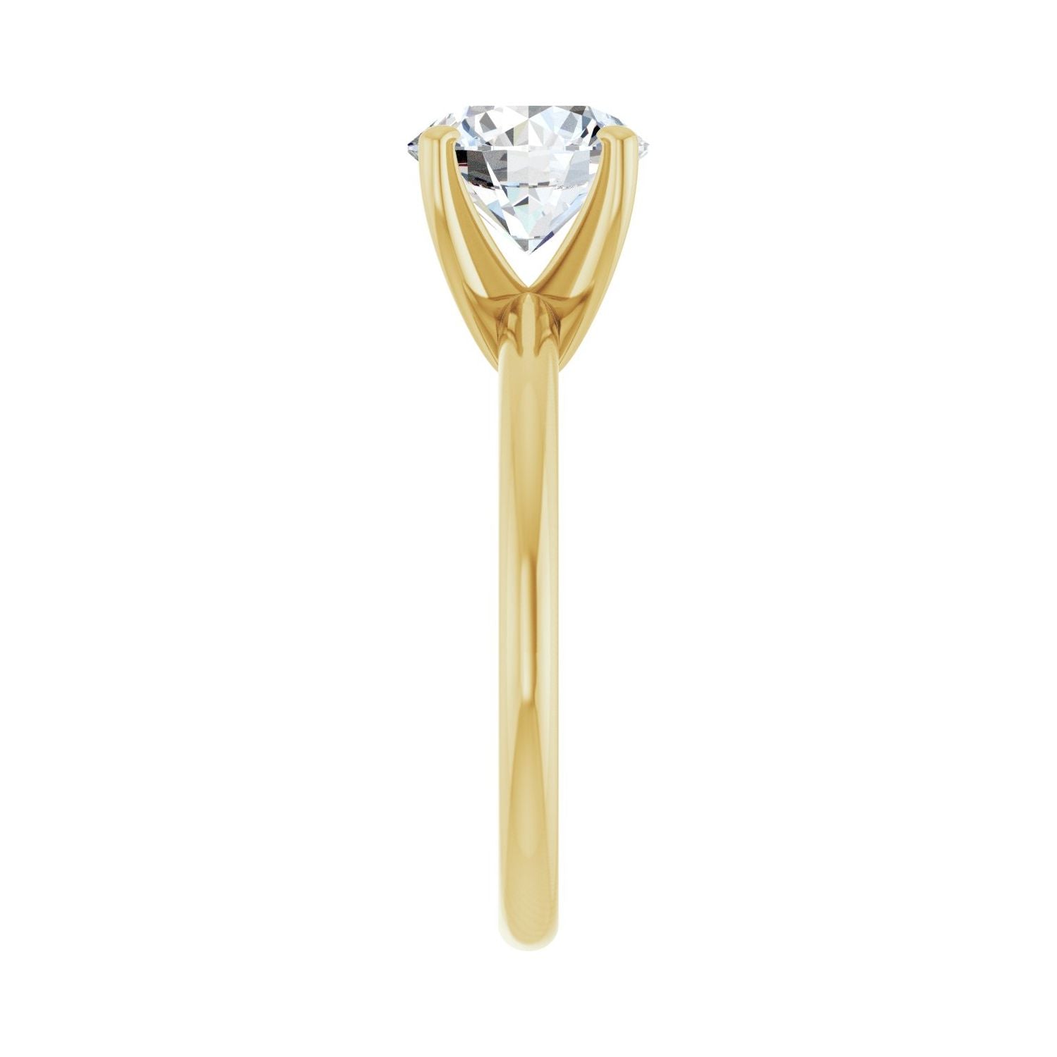 Round Engagement Ring | Metal Type=14K Yellow Gold | Center Stone Size=2 CT | Image 4