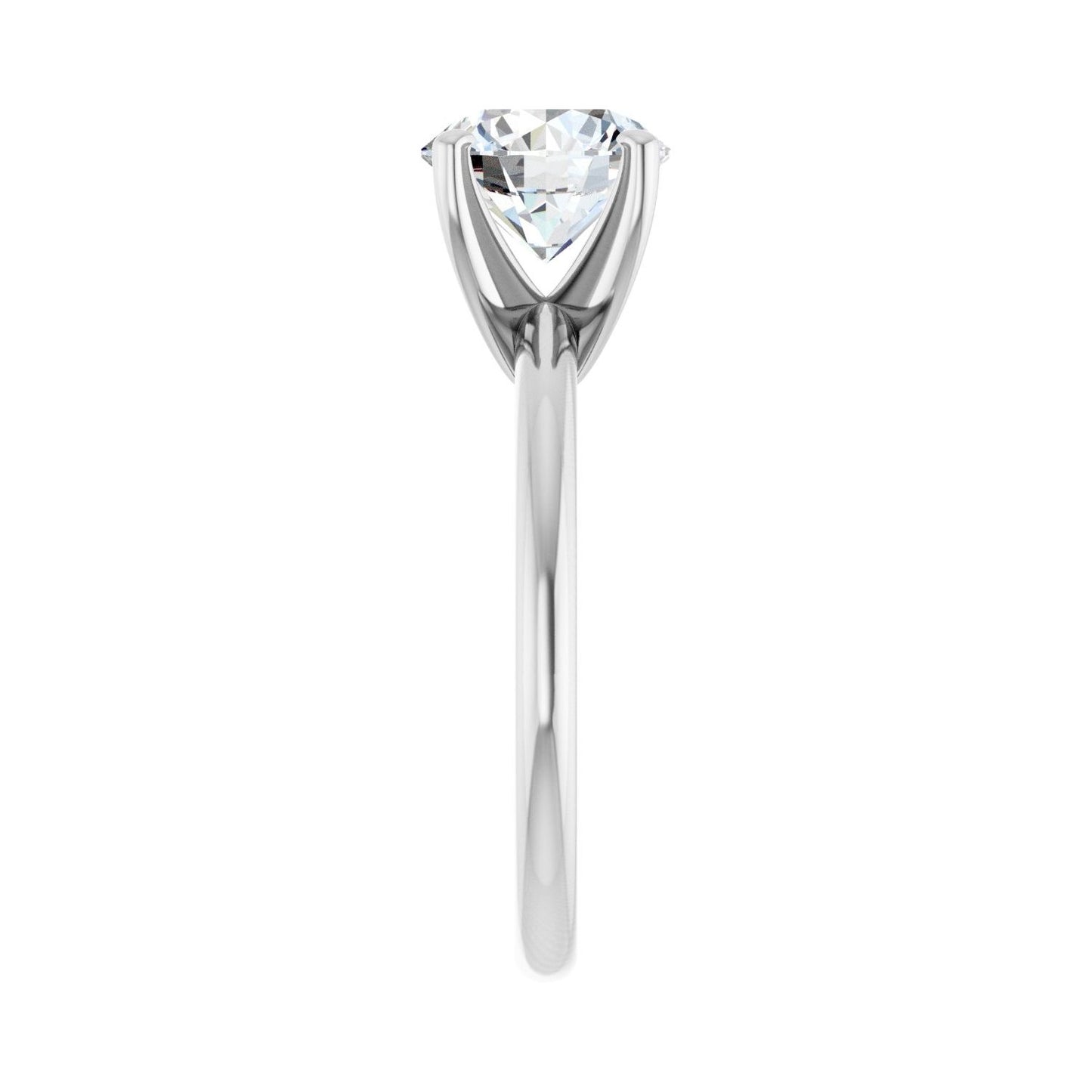 Round Engagement Ring | Metal Type=14K White Gold | Center Stone Size=2 CT | Image 4