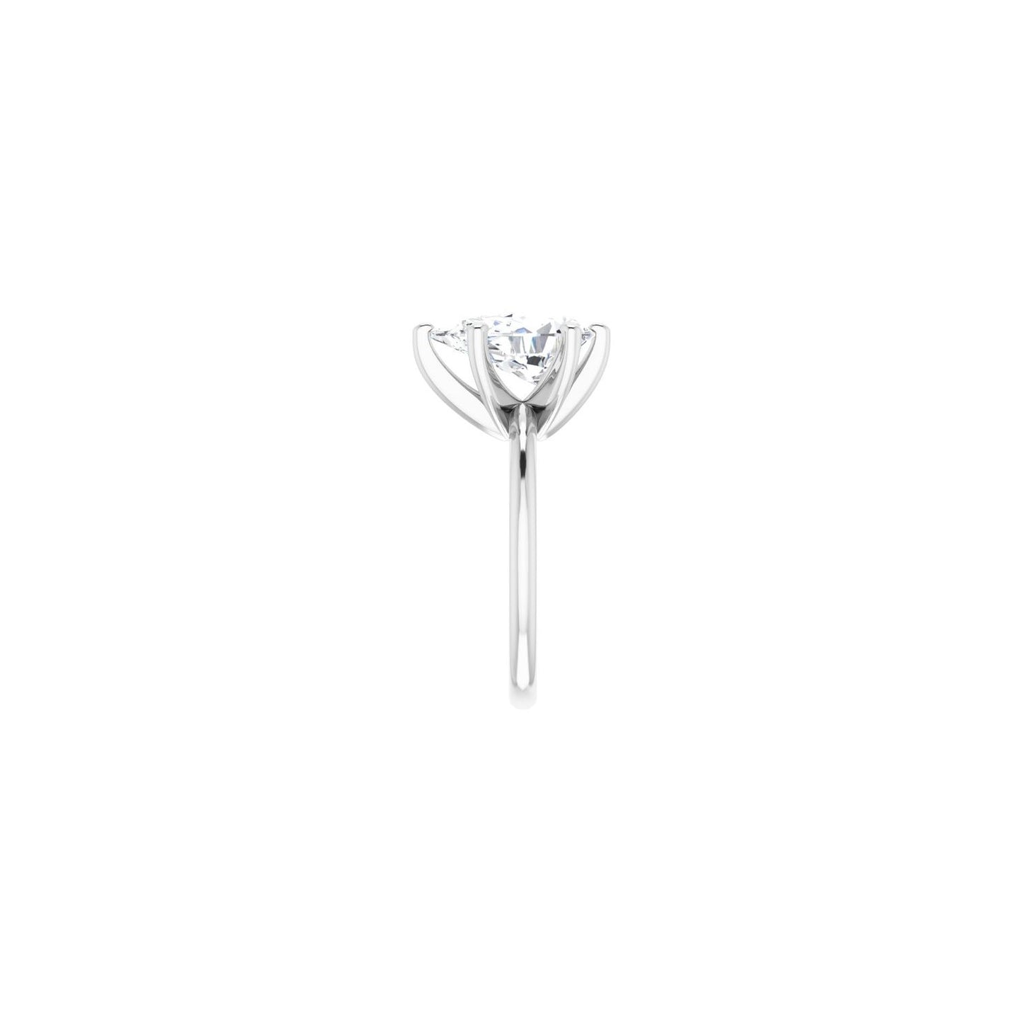 Pear Engagement Ring | Metal Type=14K White Gold | Center Stone Size=3 CT | Image 4