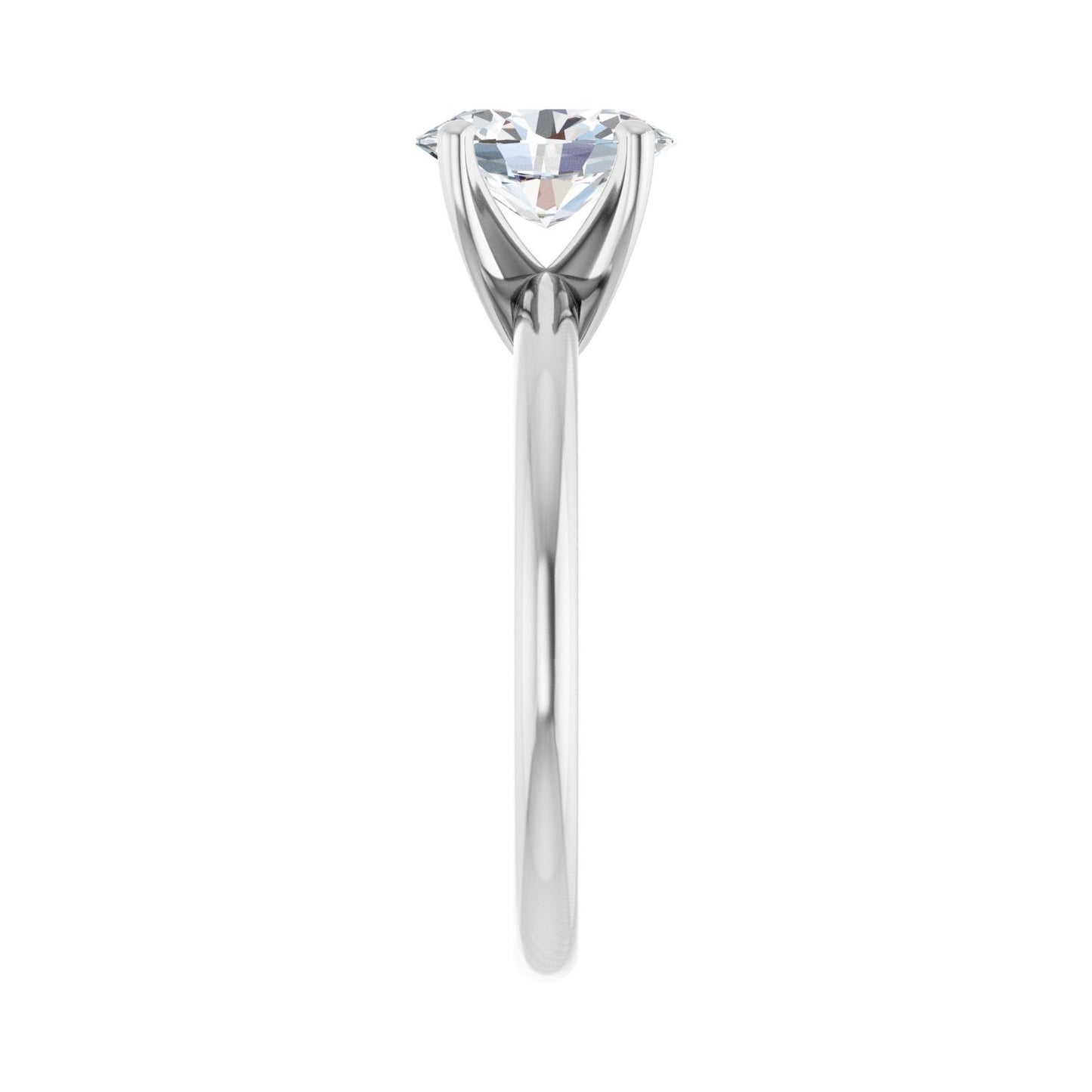 Oval Engagement Ring | Metal Type=14K White Gold | Center Stone Size=1.5 CT | Image 4