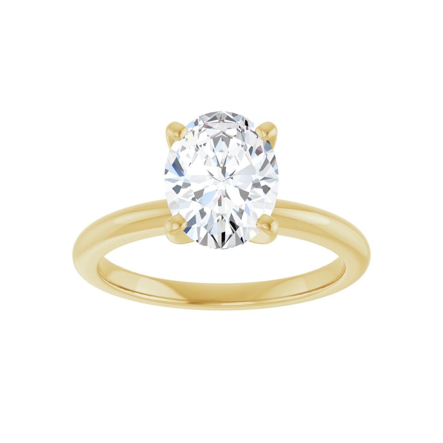 Oval Engagement Ring | Metal Type=14K Yellow Gold | Center Stone Size=2 CT | Image 3