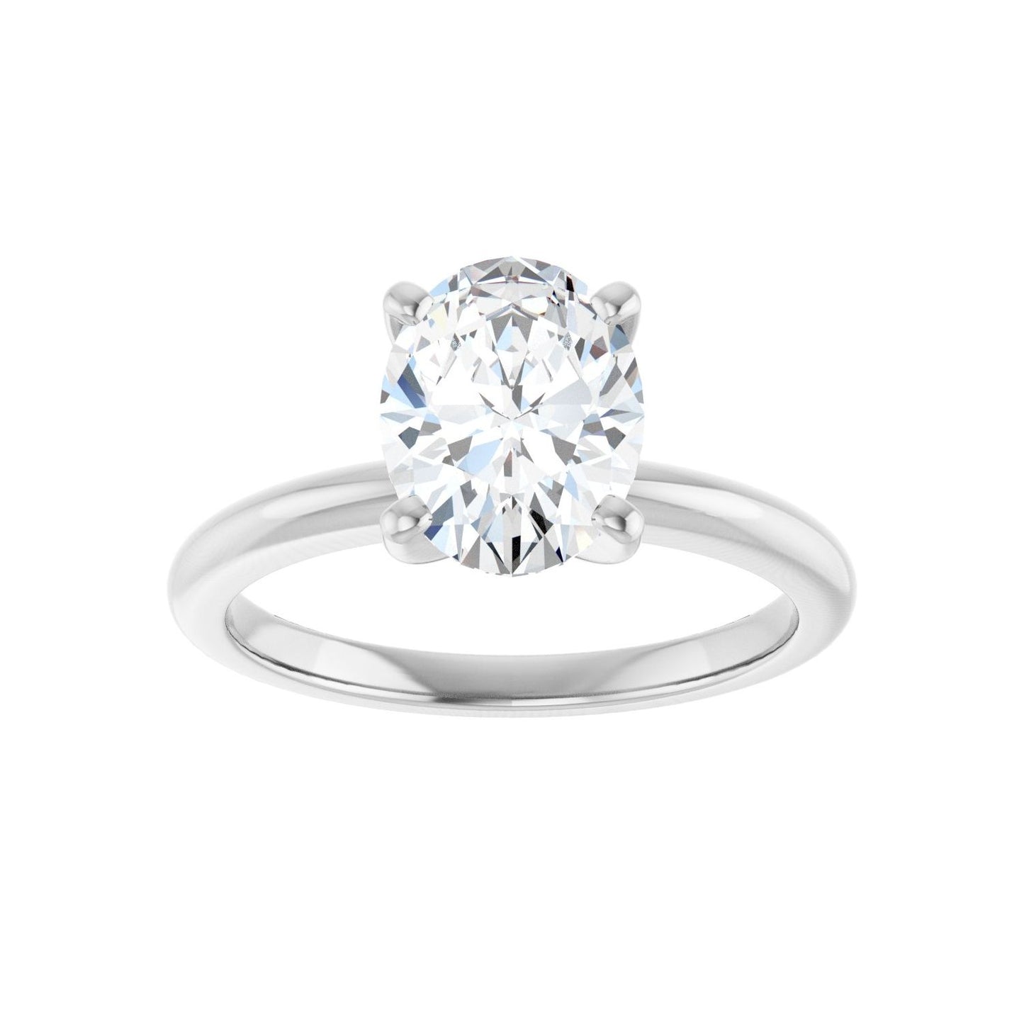 Oval Engagement Ring | Metal Type=14K White Gold | Center Stone Size=2 CT | Image 3