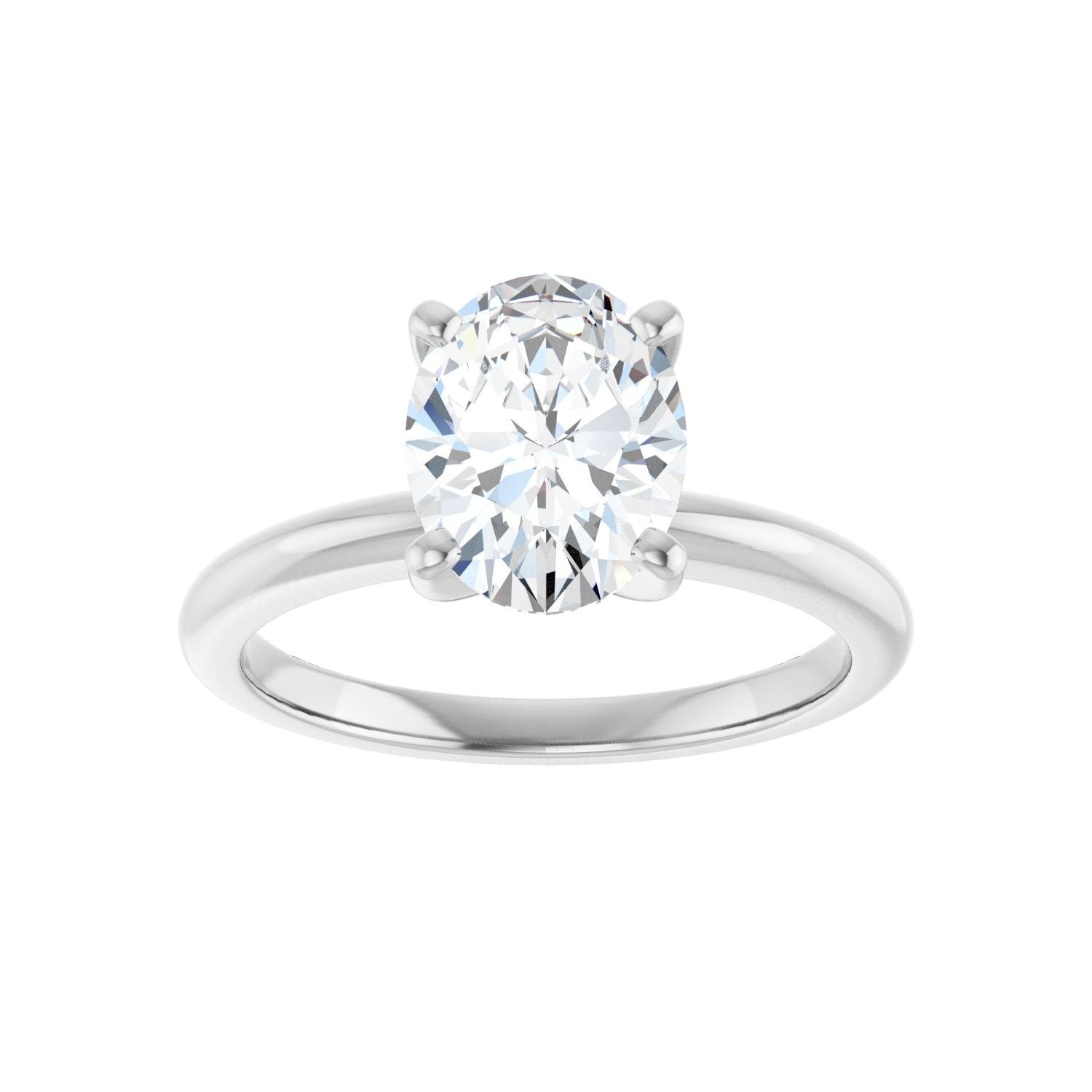 Oval Engagement Ring | Metal Type=14K White Gold | Center Stone Size=2 CT | Image 3