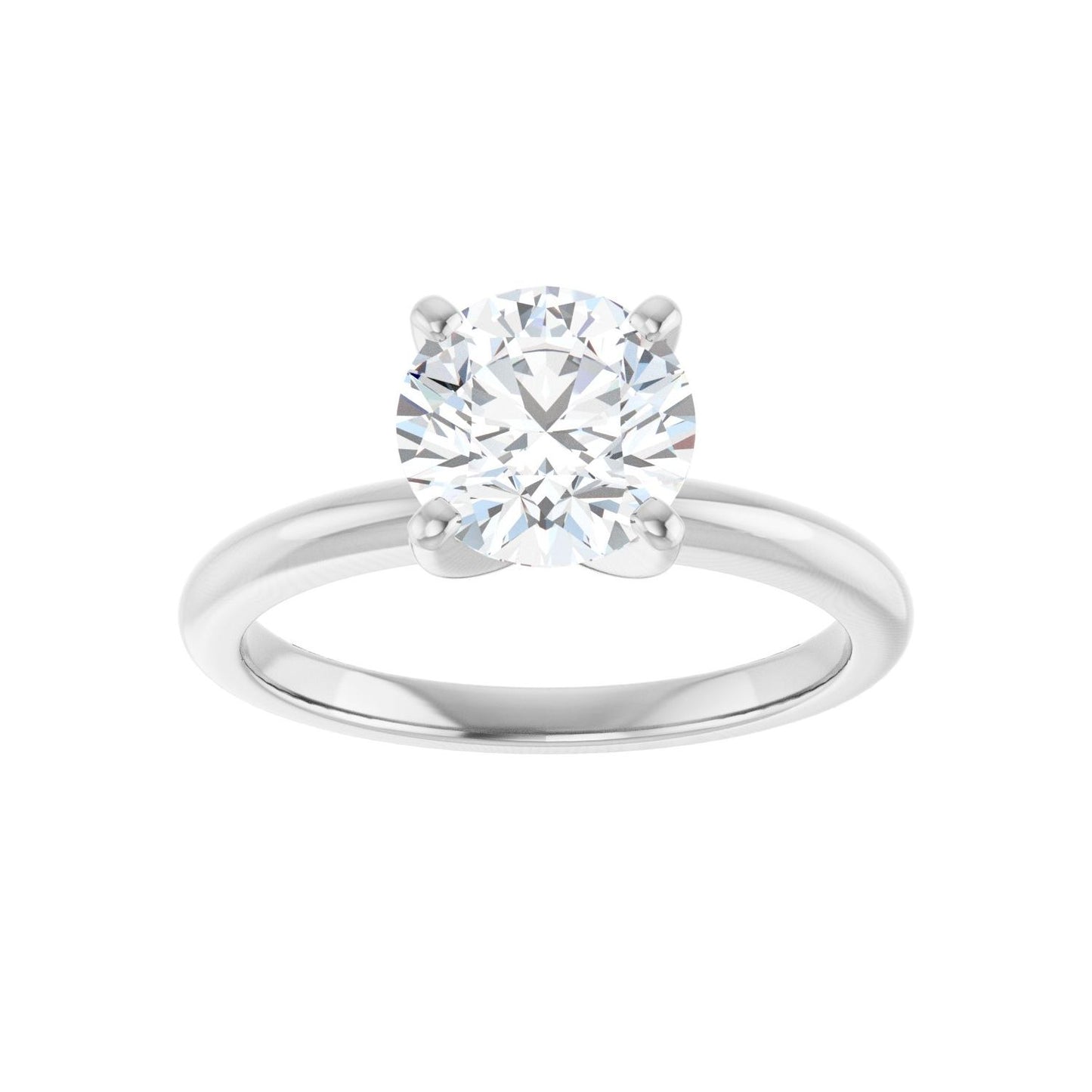 Round Engagement Ring | Metal Type=14K White Gold | Center Stone Size=1.5 CT | Image 3