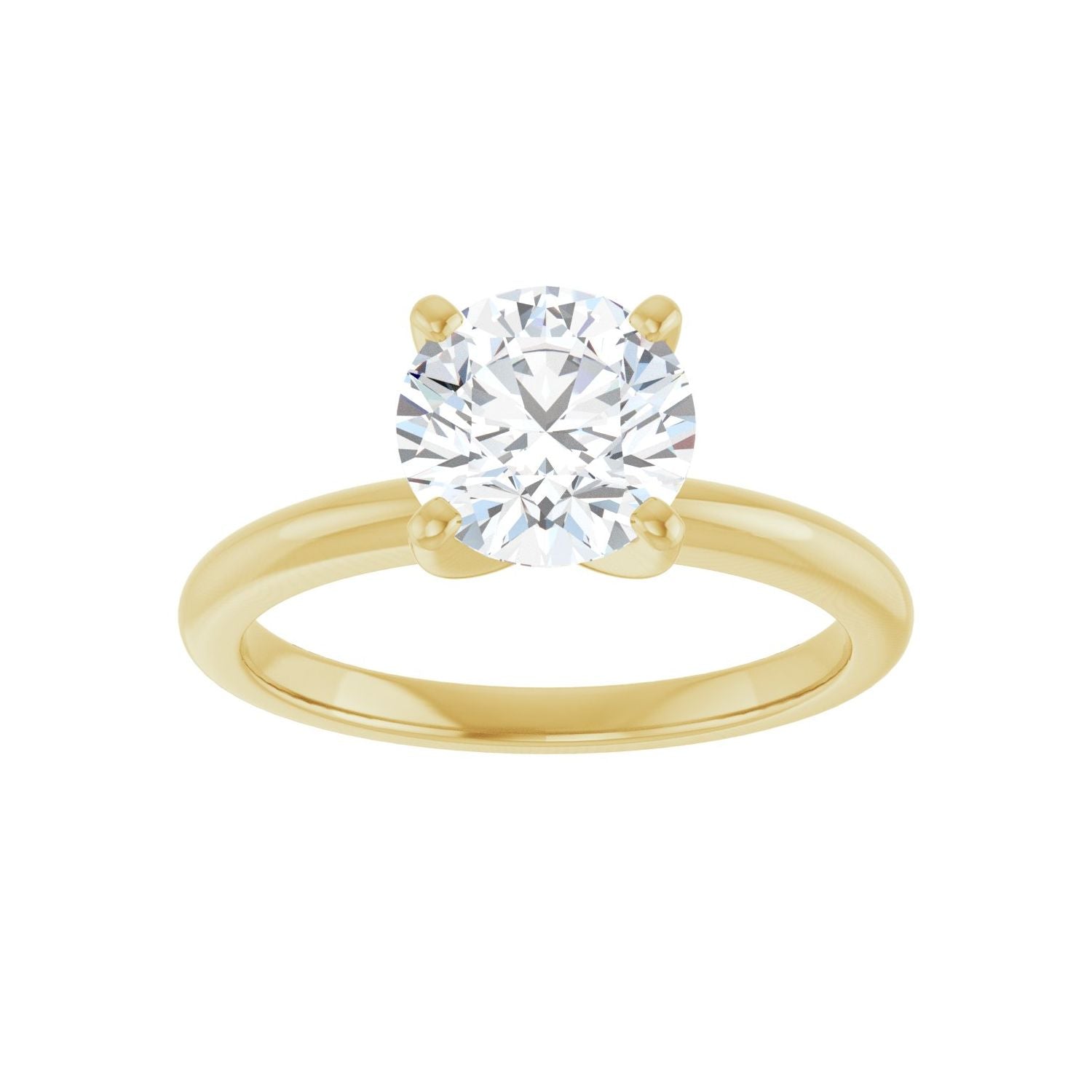 Round Engagement Ring | Metal Type=14K Yellow Gold | Center Stone Size=1.5 CT | Image 3
