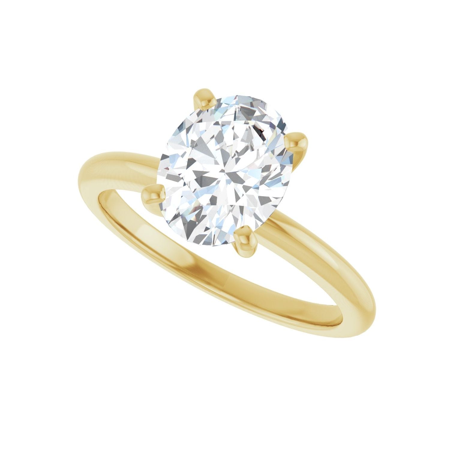 Oval Engagement Ring | Metal Type=14K Yellow Gold | Center Stone Size=2 CT | Image 5