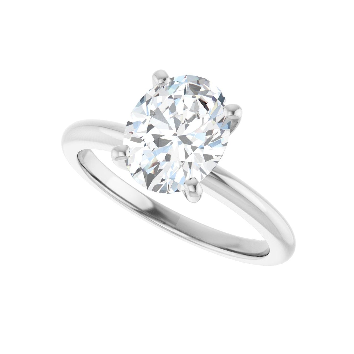 Oval Engagement Ring | Metal Type=14K White Gold | Center Stone Size=2 CT | Image 5