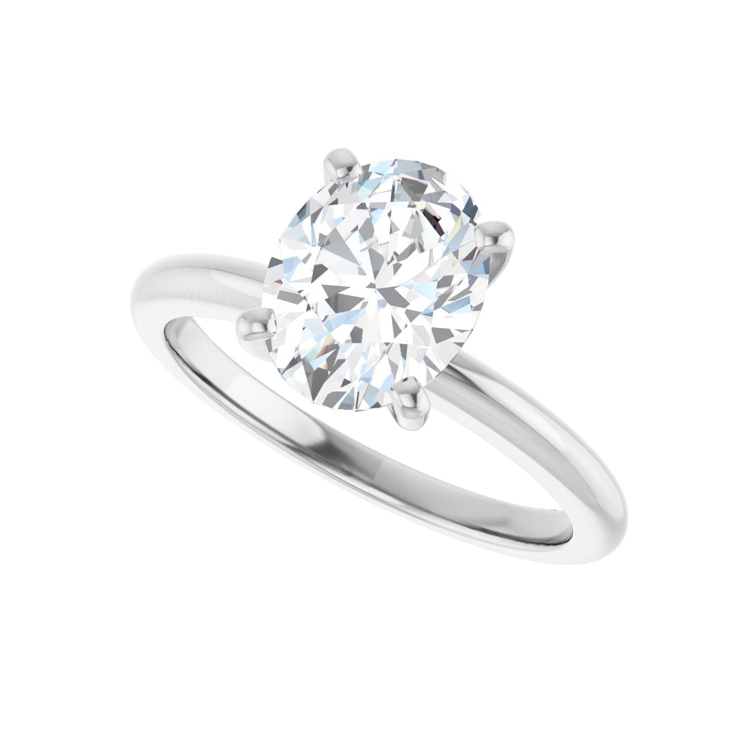 Oval Engagement Ring | Metal Type=14K White Gold | Center Stone Size=2 CT | Image 5