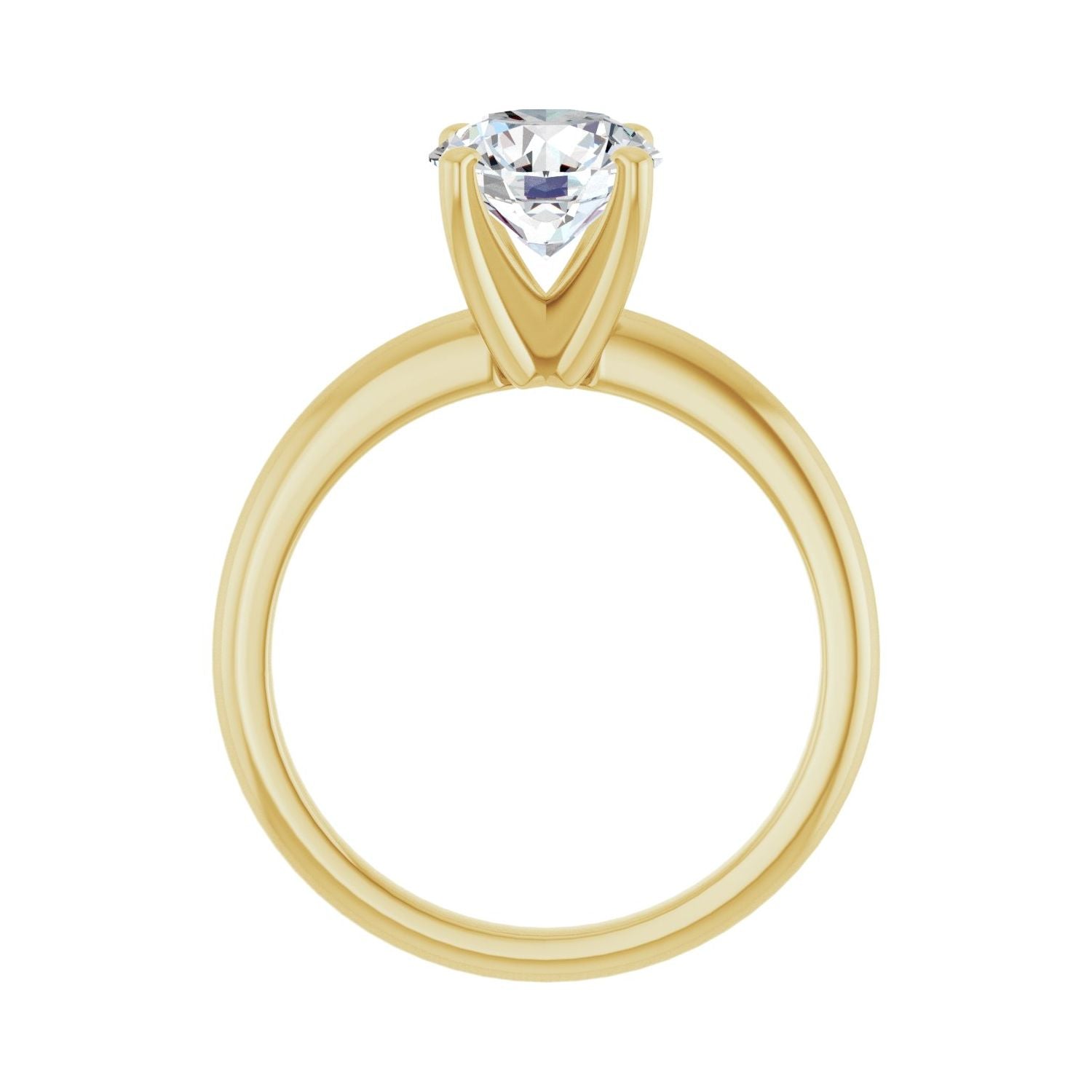 Round Engagement Ring | Metal Type=14K Yellow Gold | Center Stone Size=1.5 CT | Image 2