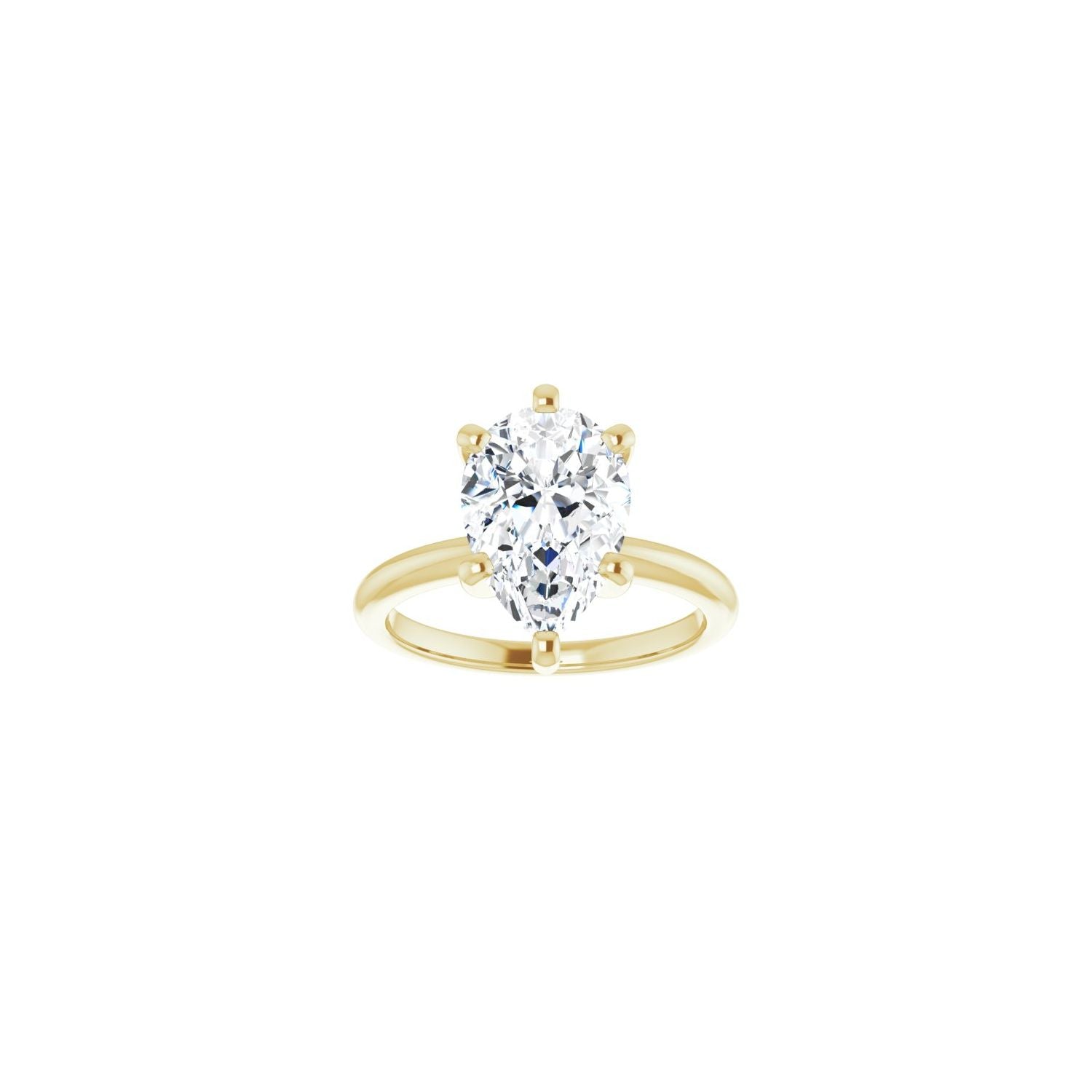 Pear Engagement Ring | Metal Type=14K Yellow Gold | Center Stone Size=3 CT | Image 3