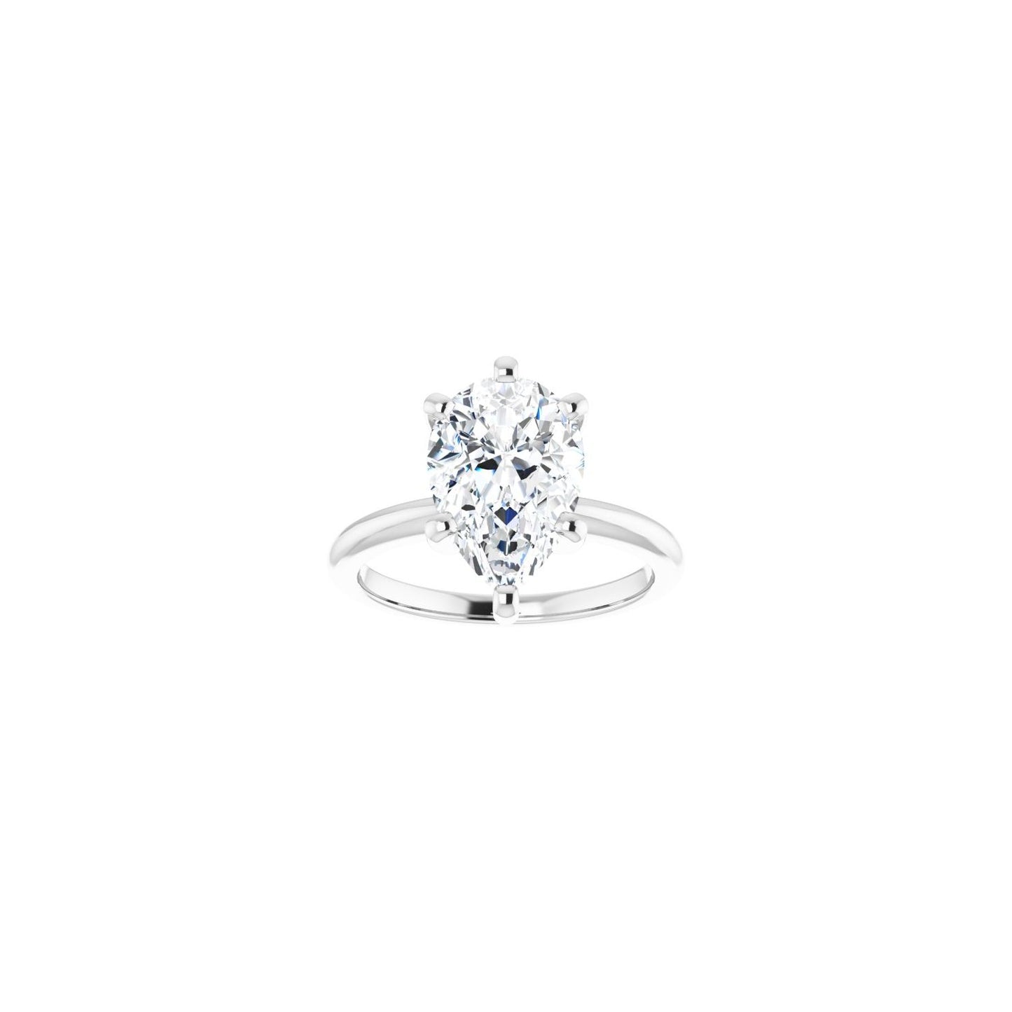 Pear Engagement Ring | Metal Type=14K White Gold | Center Stone Size=3 CT | Image 3
