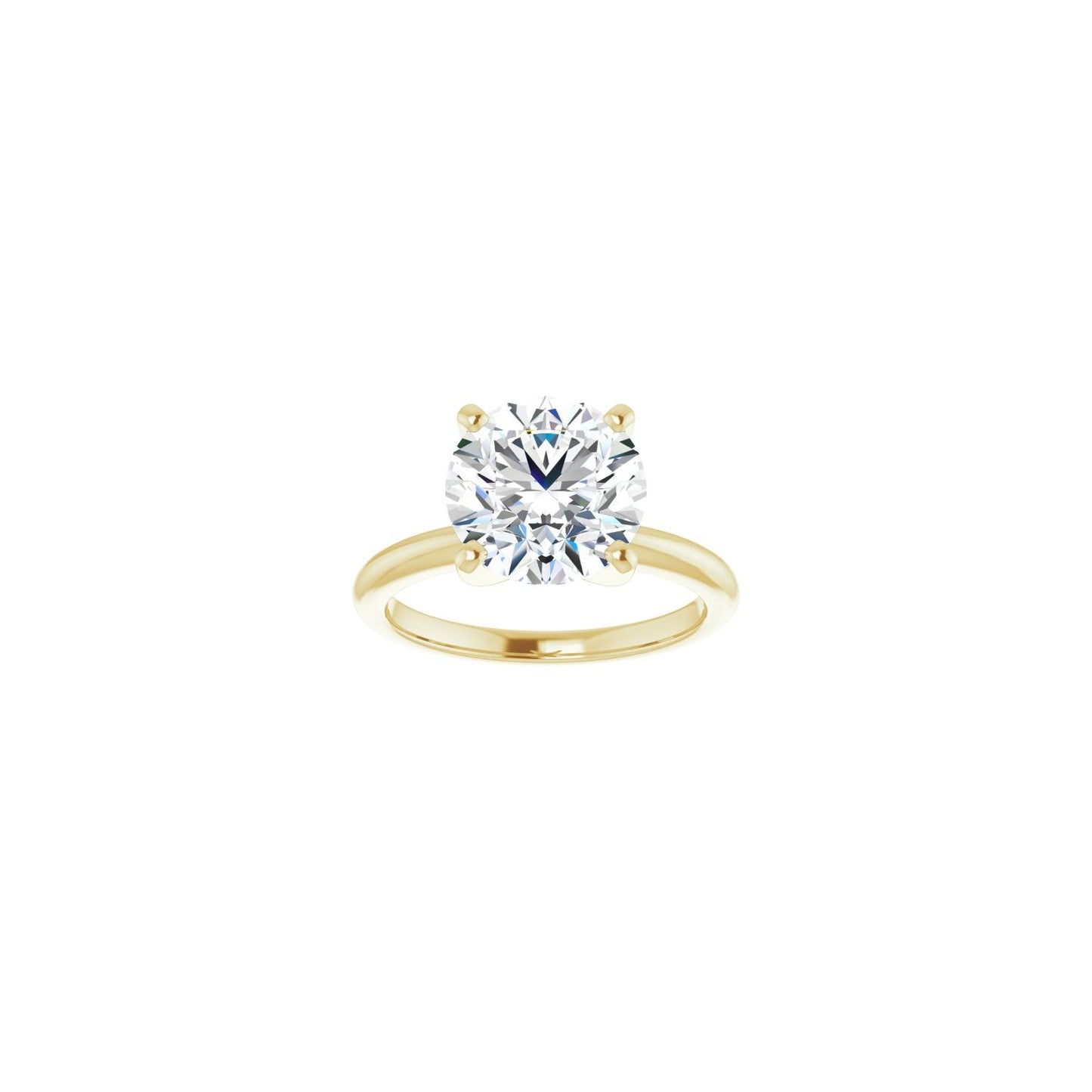 Round Engagement Ring | Metal Type=14K Yellow Gold | Center Stone Size=3 CT | Image 3