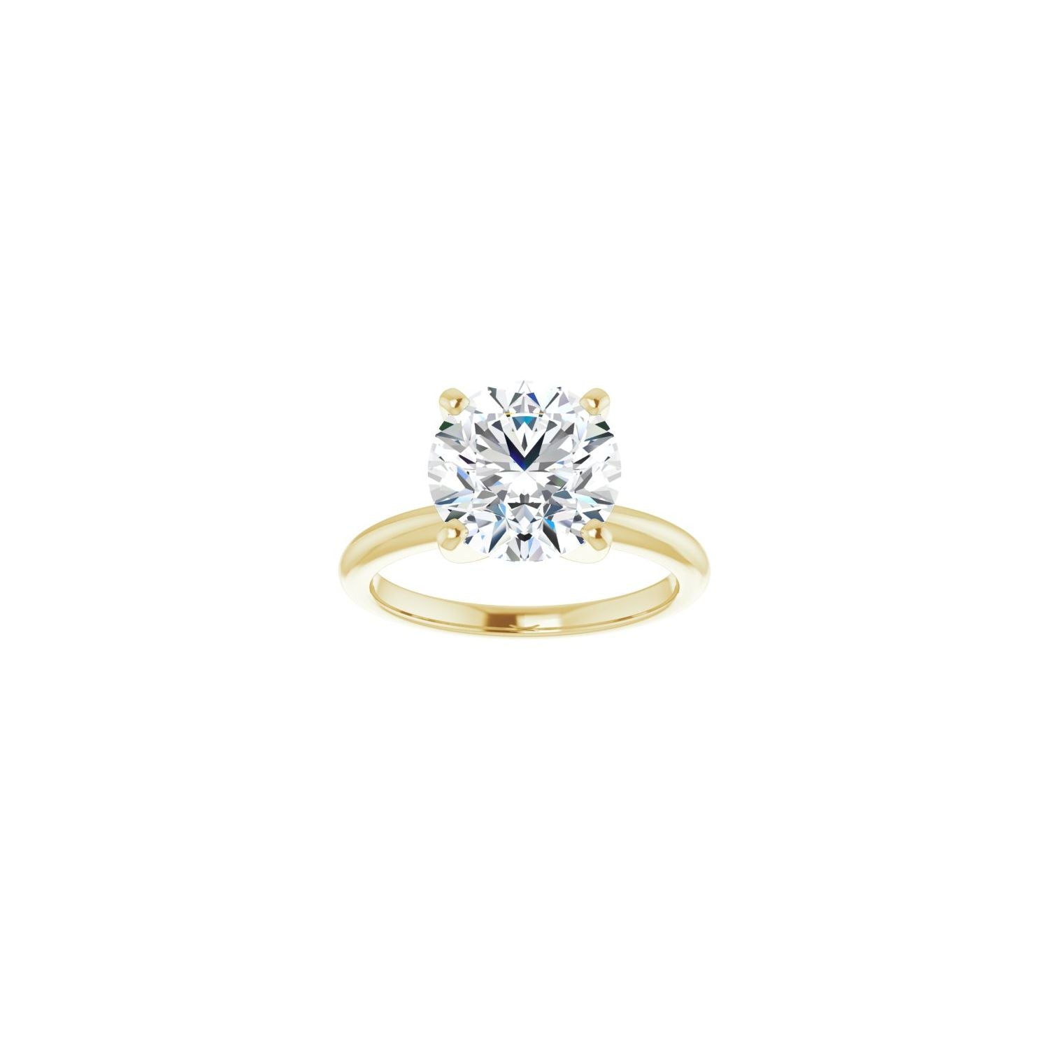 Round Engagement Ring | Metal Type=14K Yellow Gold | Center Stone Size=3 CT | Image 3