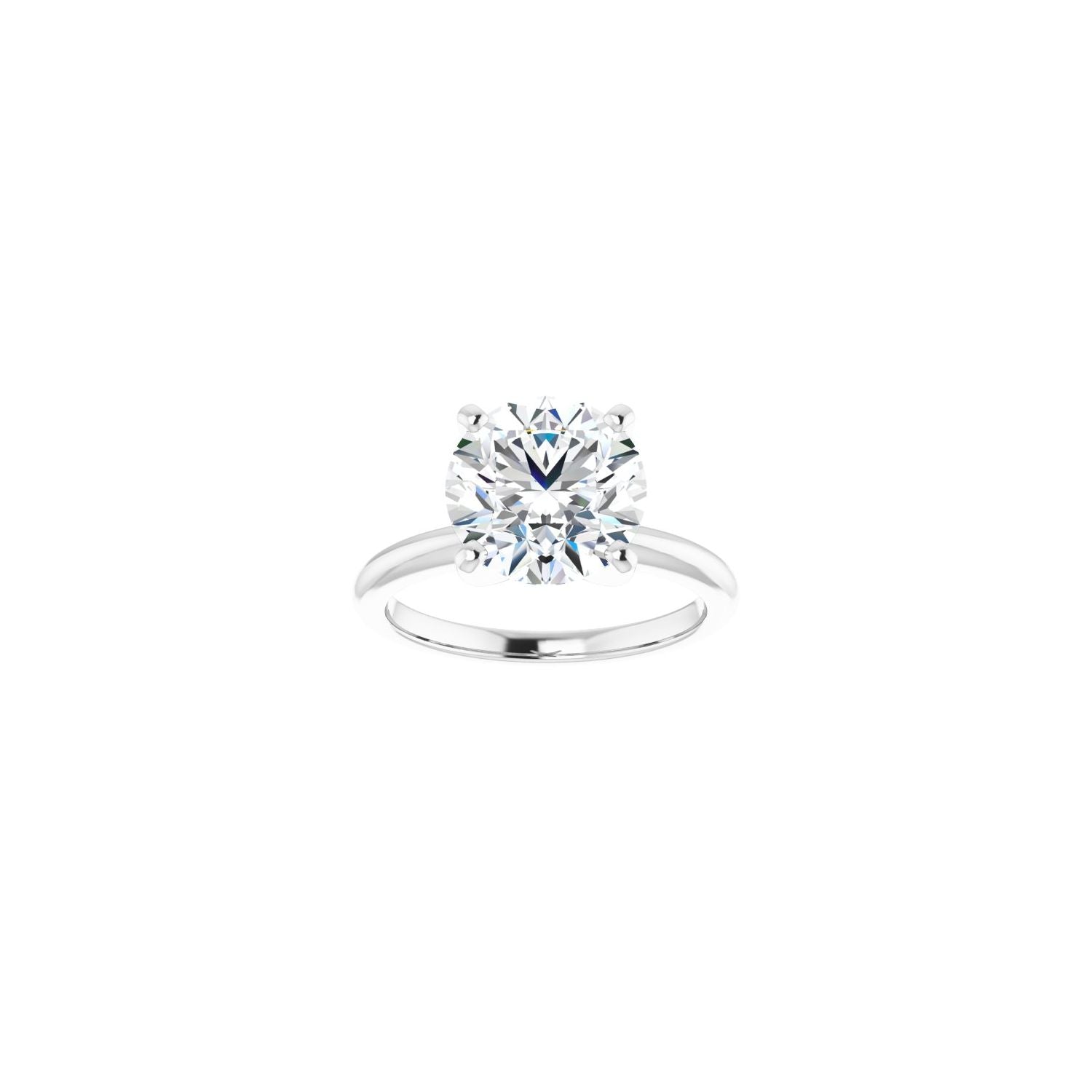 Round Engagement Ring | Metal Type=14K White Gold | Center Stone Size=3 CT | Image 3
