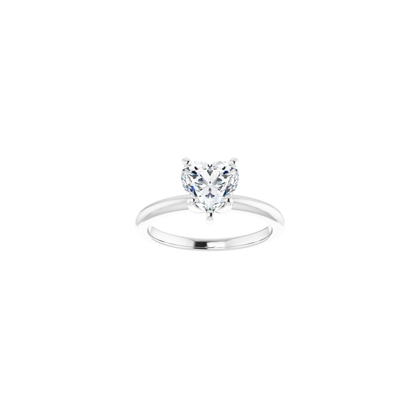 Heart Engagement Ring | Metal Type=14K White Gold | Center Stone Size=1 CT | Image 3