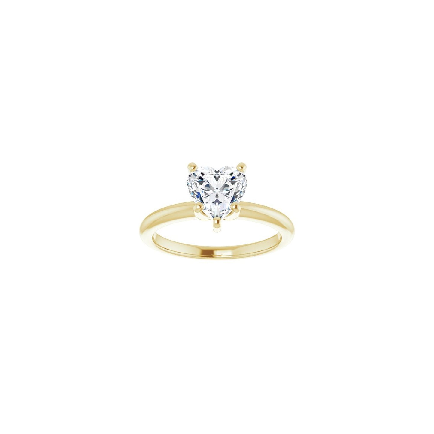 Heart Engagement Ring | Metal Type=14K Yellow Gold | Center Stone Size=1 CT | Image 3