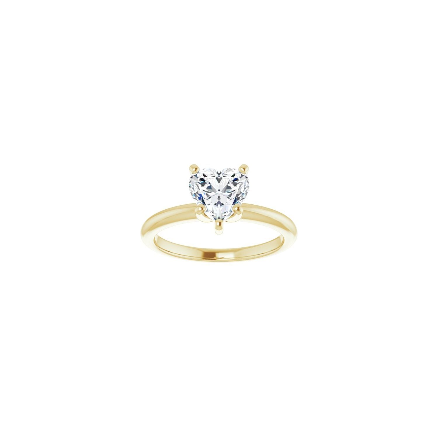 Heart Engagement Ring | Metal Type=14K Yellow Gold | Center Stone Size=1 CT | Image 3