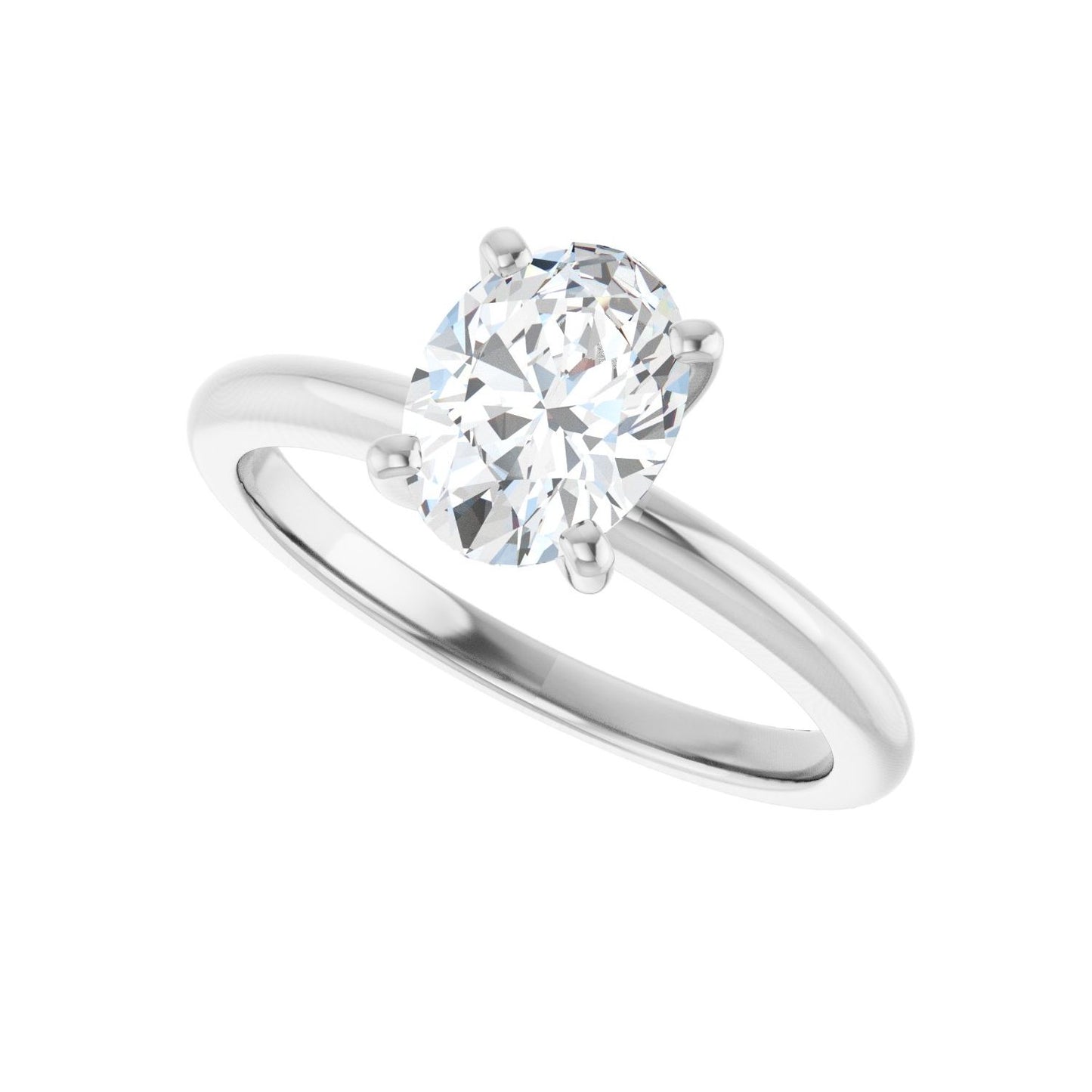Oval Engagement Ring | Metal Type=14K White Gold | Center Stone Size=1.5 CT | Image 5