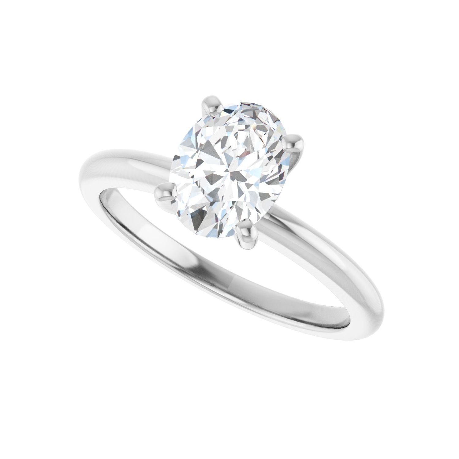 Oval Engagement Ring | Metal Type=14K White Gold | Center Stone Size=1.5 CT | Image 5