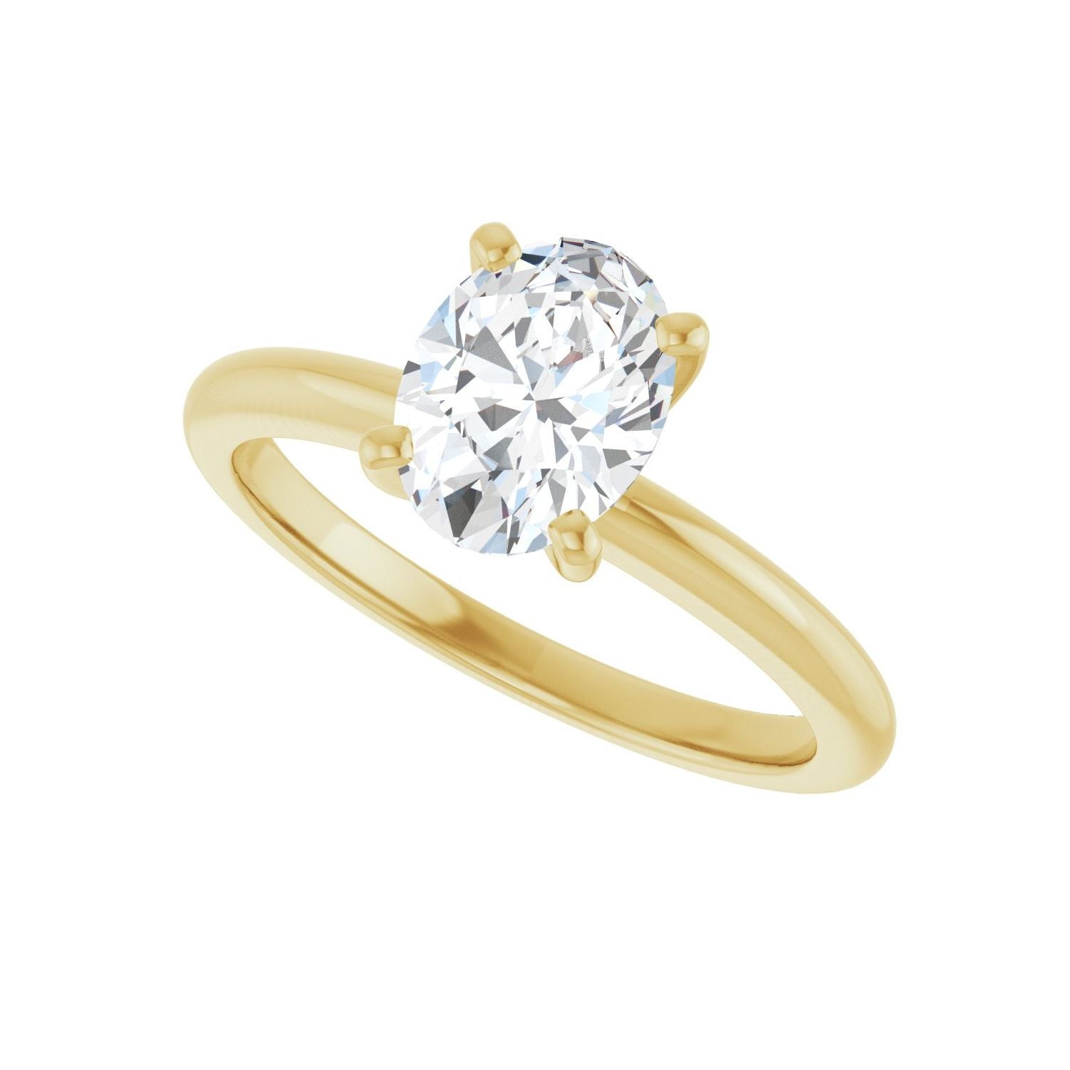 Oval Engagement Ring | Metal Type=14K Yellow Gold | Center Stone Size=1.5 CT | Image 5