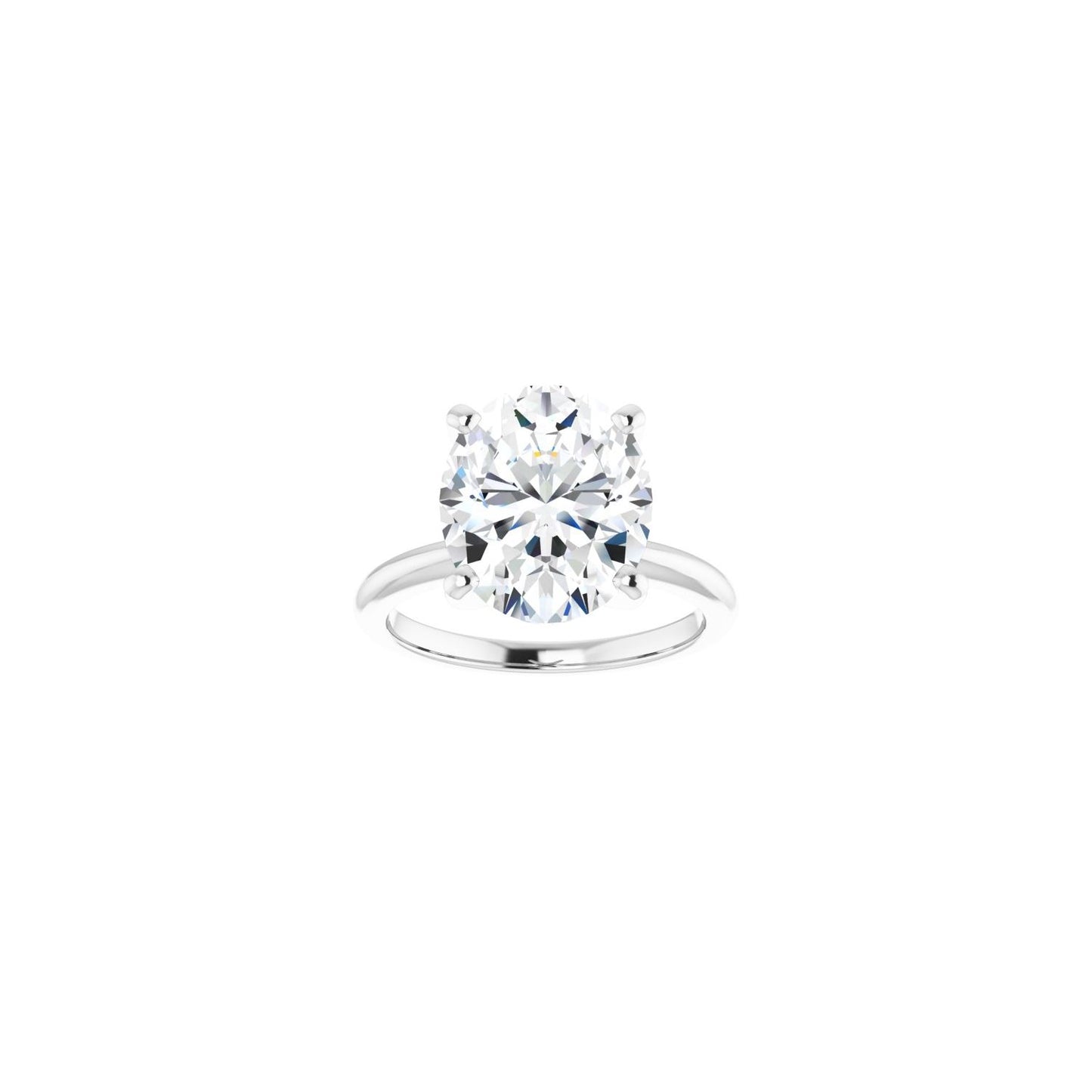 Oval Engagement Ring | Metal Type=14K White Gold | Center Stone Size=3 CT | Image 3