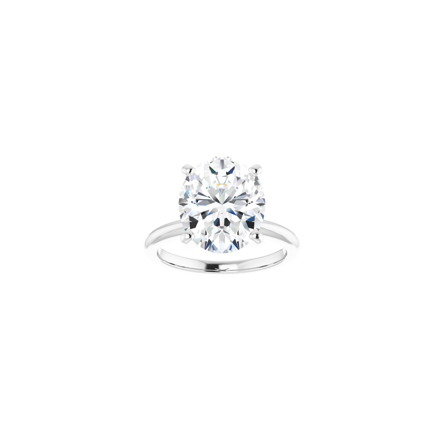 Oval Engagement Ring | Metal Type=14K White Gold | Center Stone Size=3 CT | Image 3