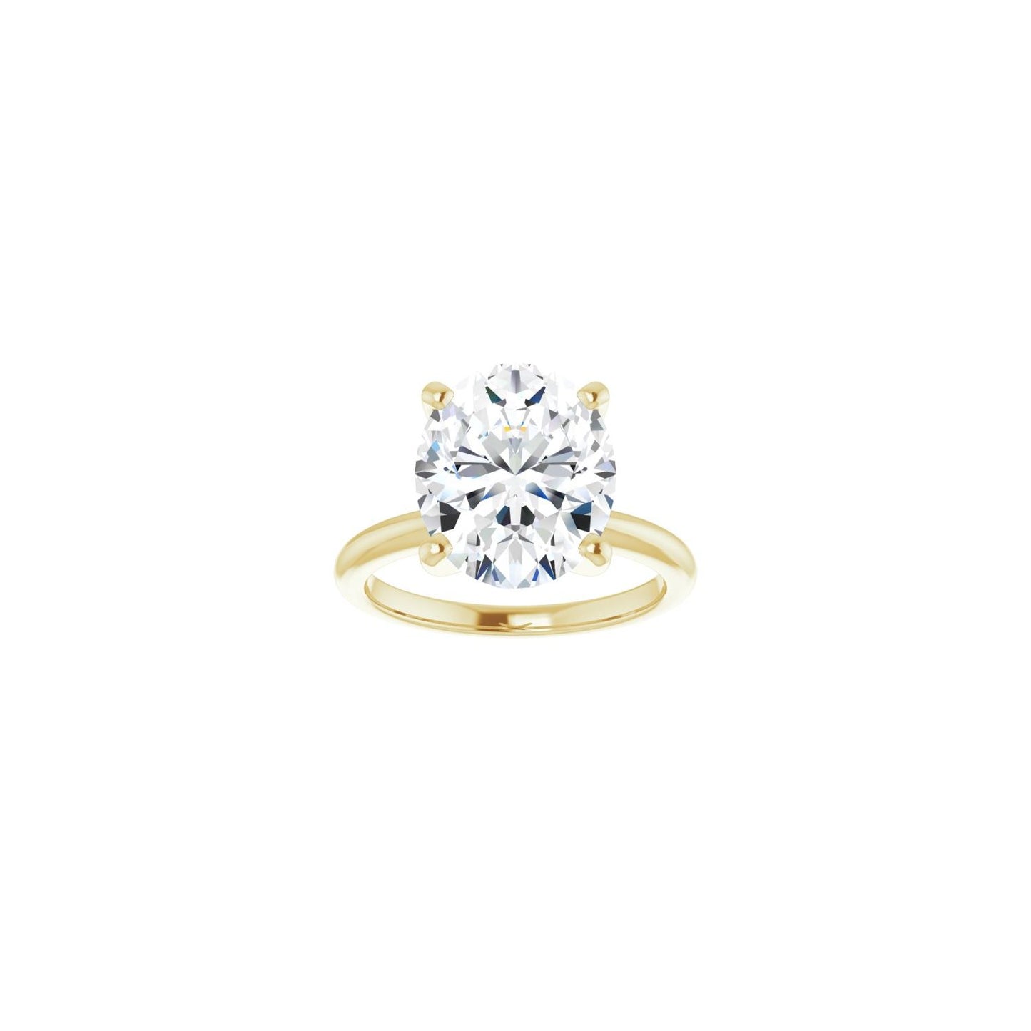 Oval Engagement Ring | Metal Type=14K Yellow Gold | Center Stone Size=3 CT | Image 3