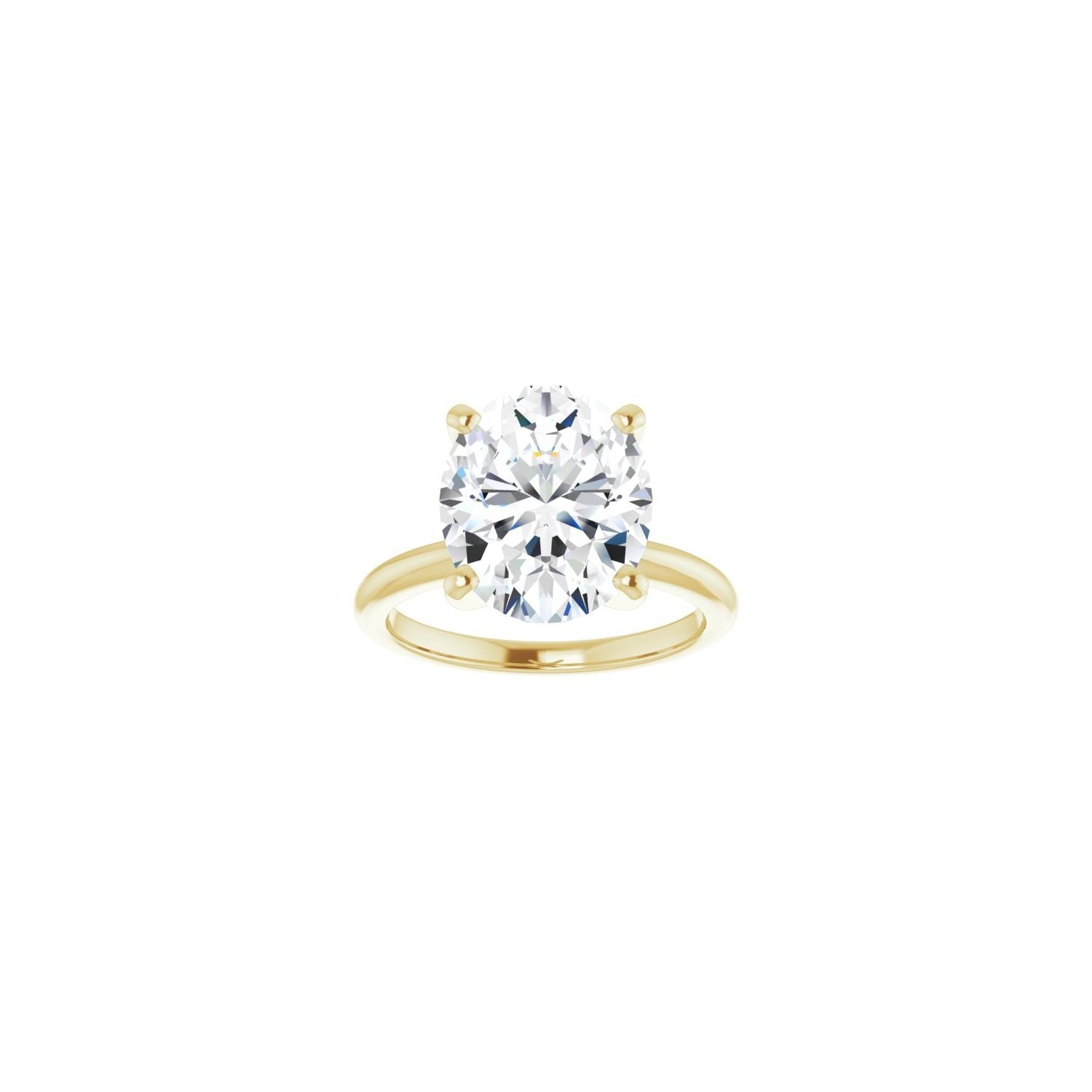 Oval Engagement Ring | Metal Type=14K Yellow Gold | Center Stone Size=3 CT | Image 3