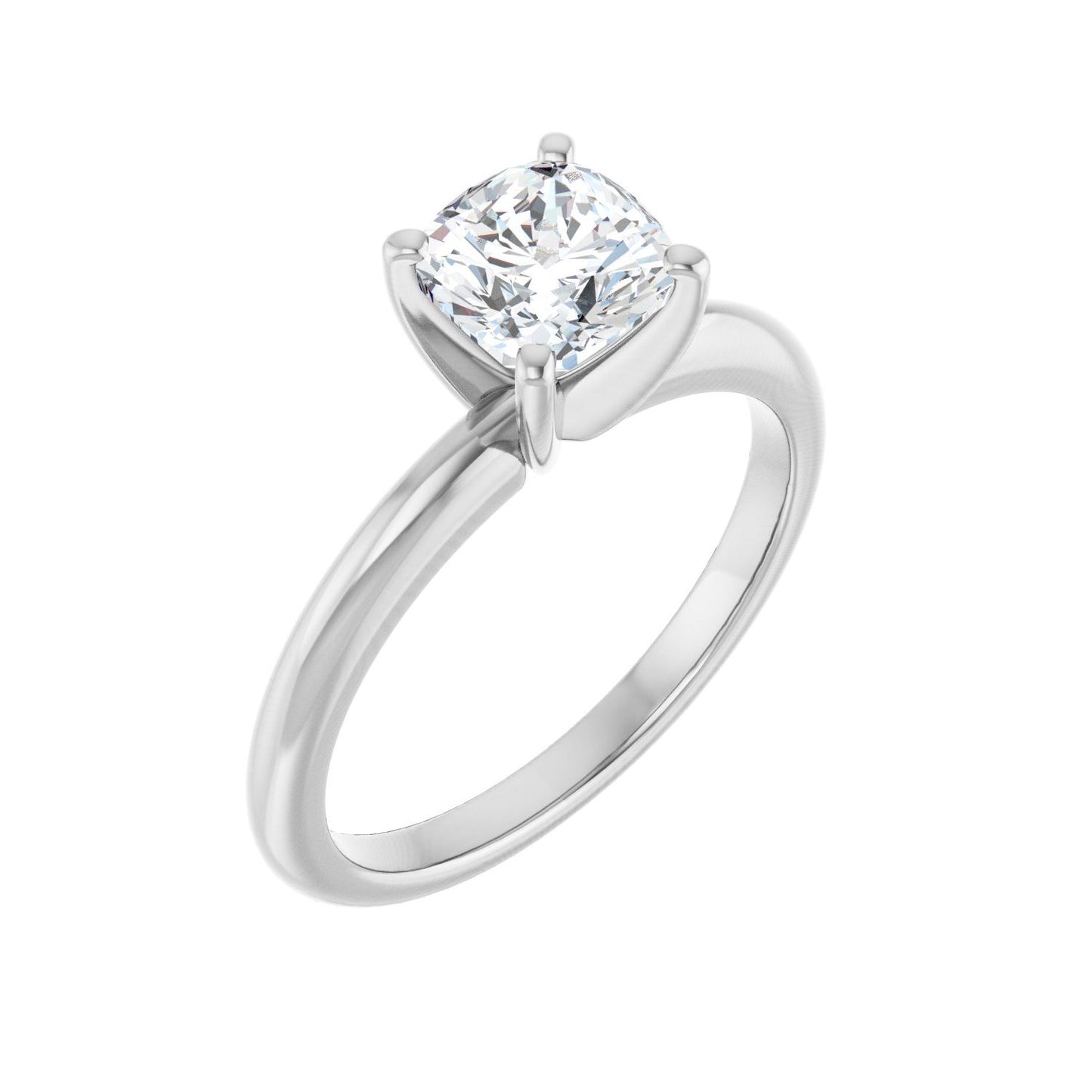 Cushion Engagement Ring | Metal Type=14K White Gold | Center Stone Size=1 CT | Image 1