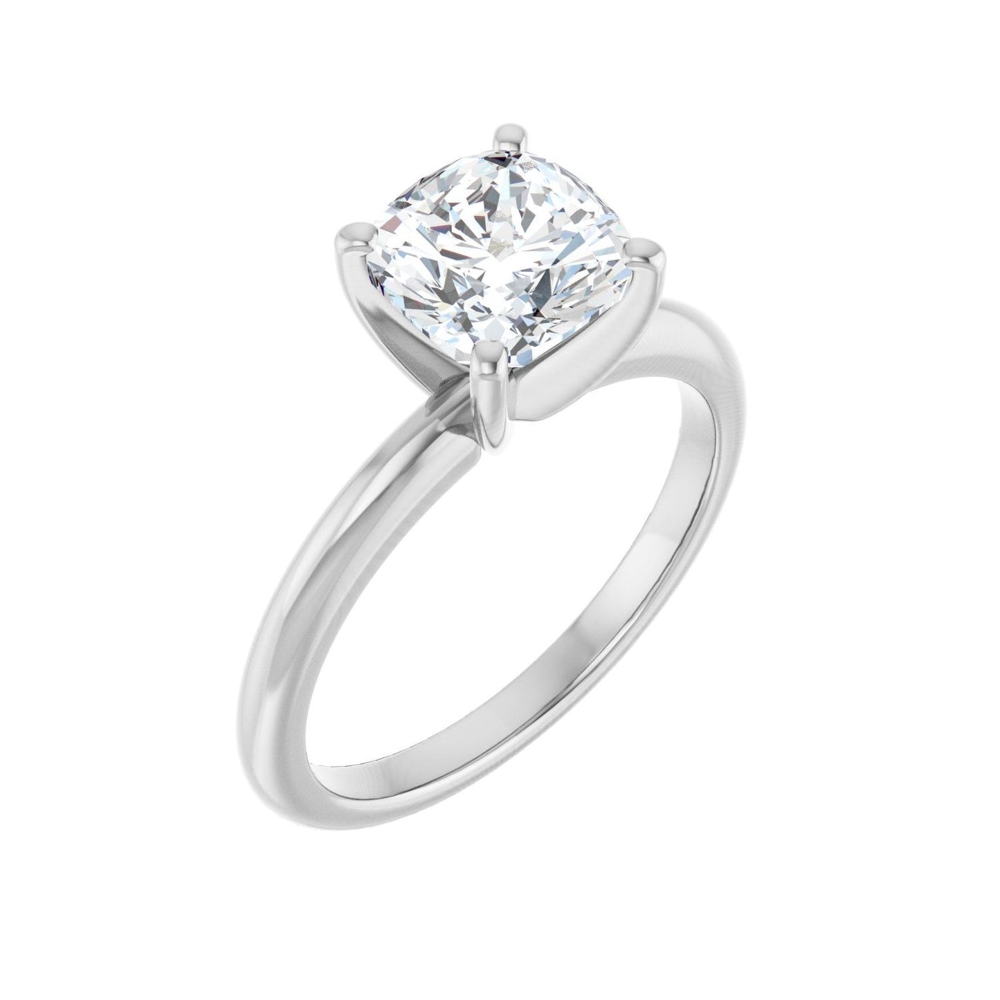 Cushion Engagement Ring | Metal Type=14K White Gold | Center Stone Size=2 CT | Image 1
