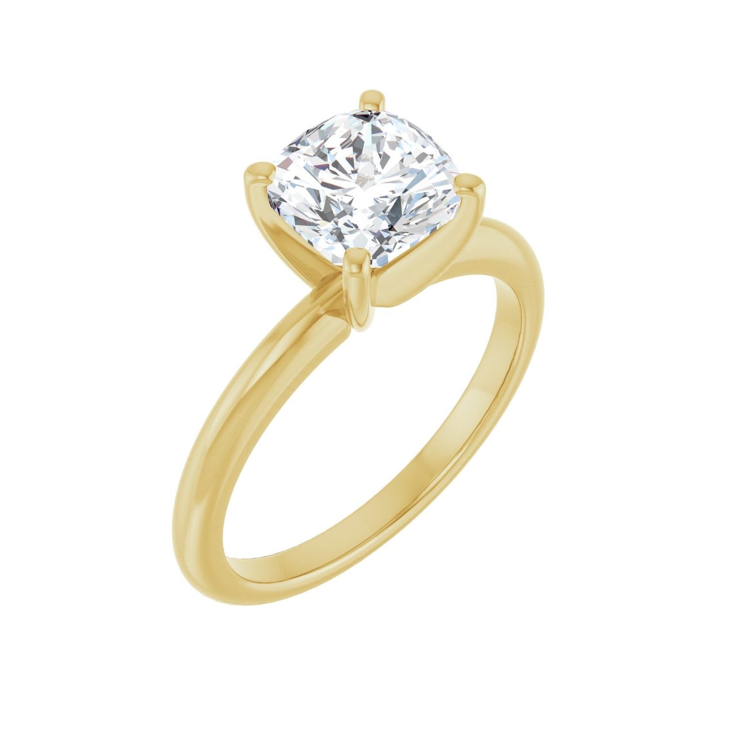 Cushion Engagement Ring | Metal Type=14K Yellow Gold | Center Stone Size=2 CT | Image 1
