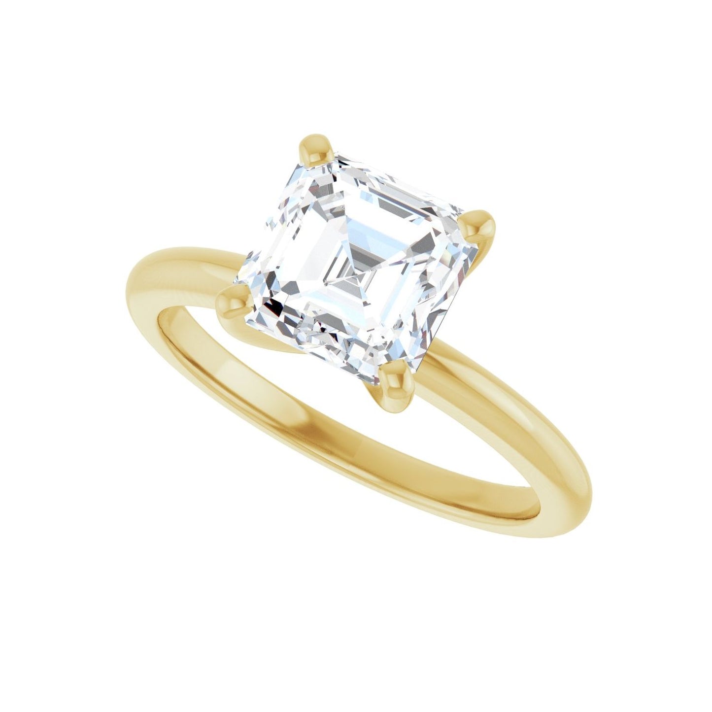 Asscher Engagement Ring | Metal Type=14K Yellow Gold | Center Stone Size=2 CT | Image 5