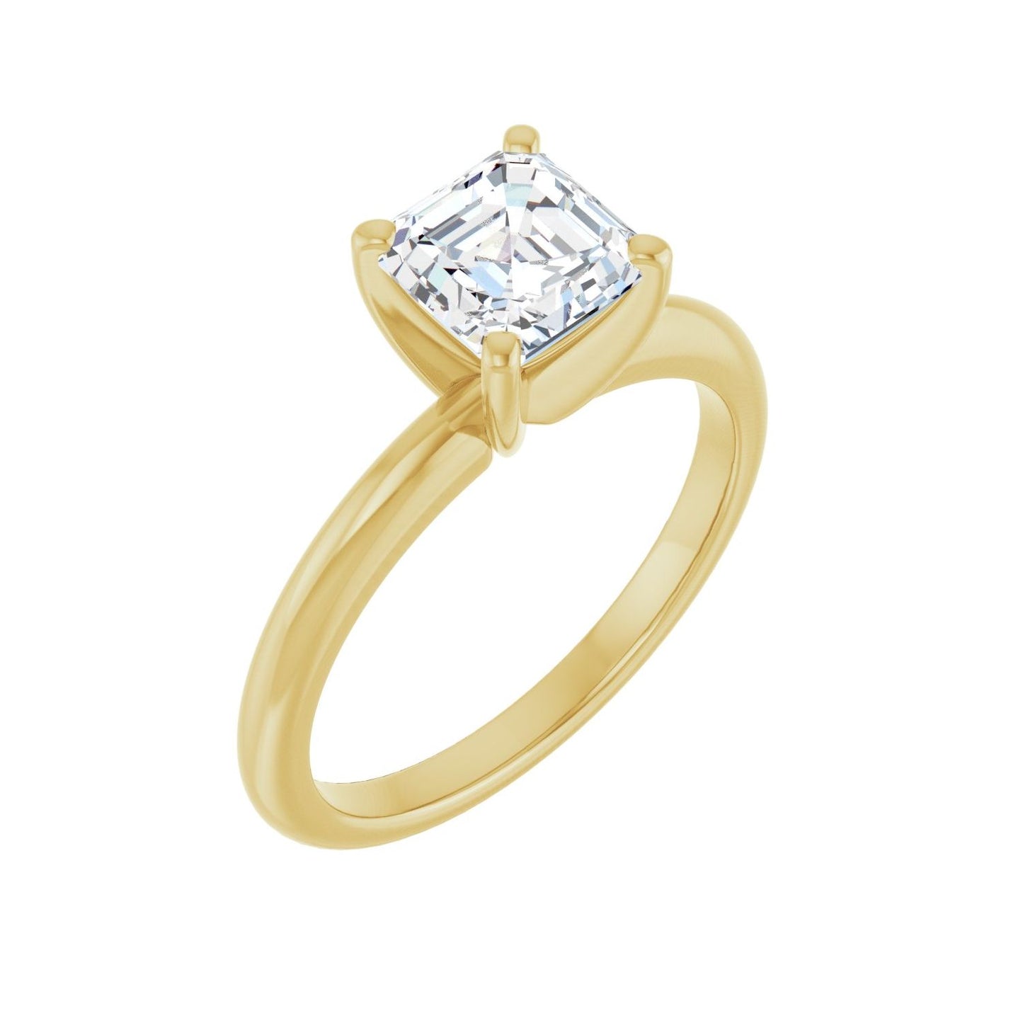 Asscher Engagement Ring | Metal Type=14K Yellow Gold | Center Stone Size=1 CT | Image 1