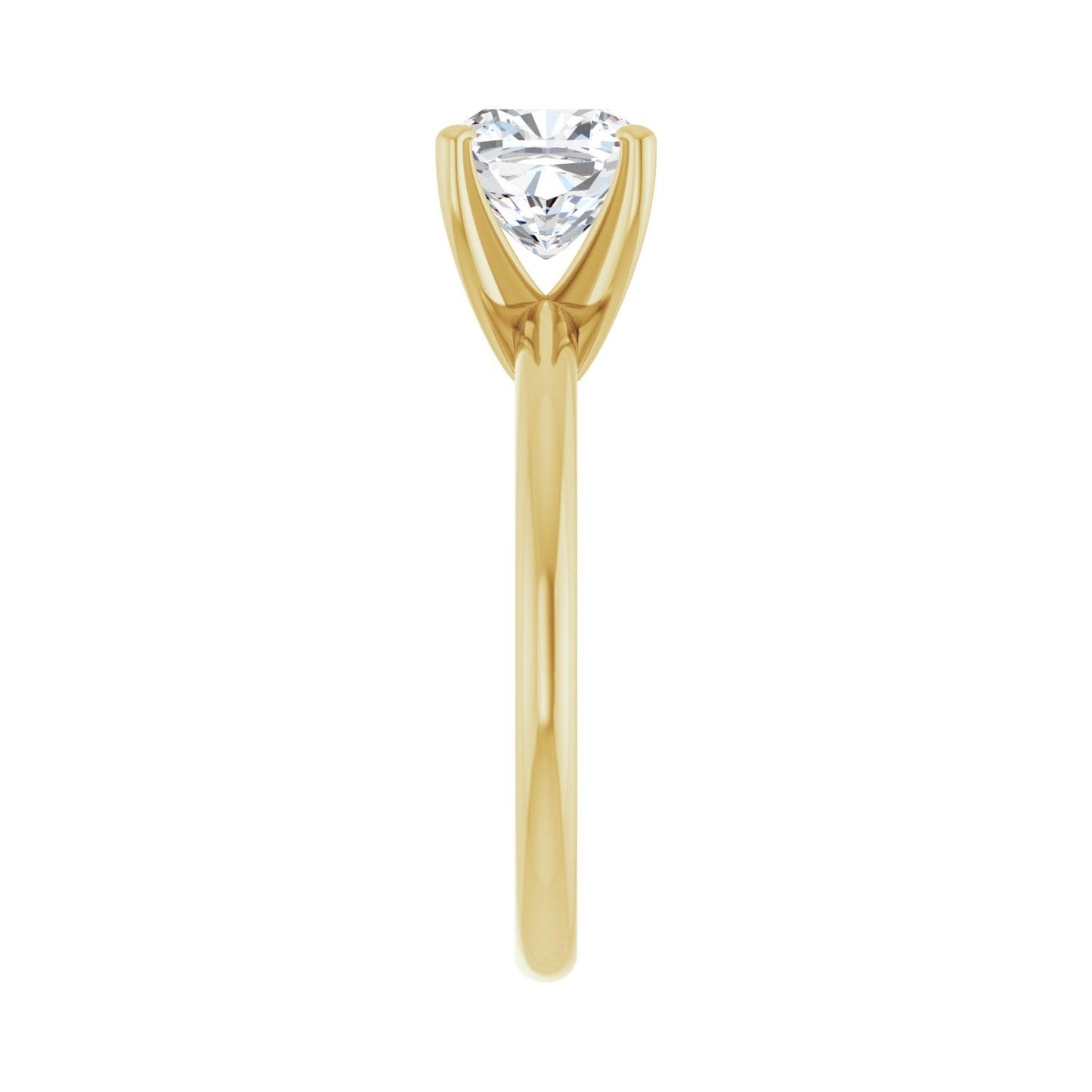 Cushion Engagement Ring | Metal Type=14K Yellow Gold | Center Stone Size=2 CT | Image 4