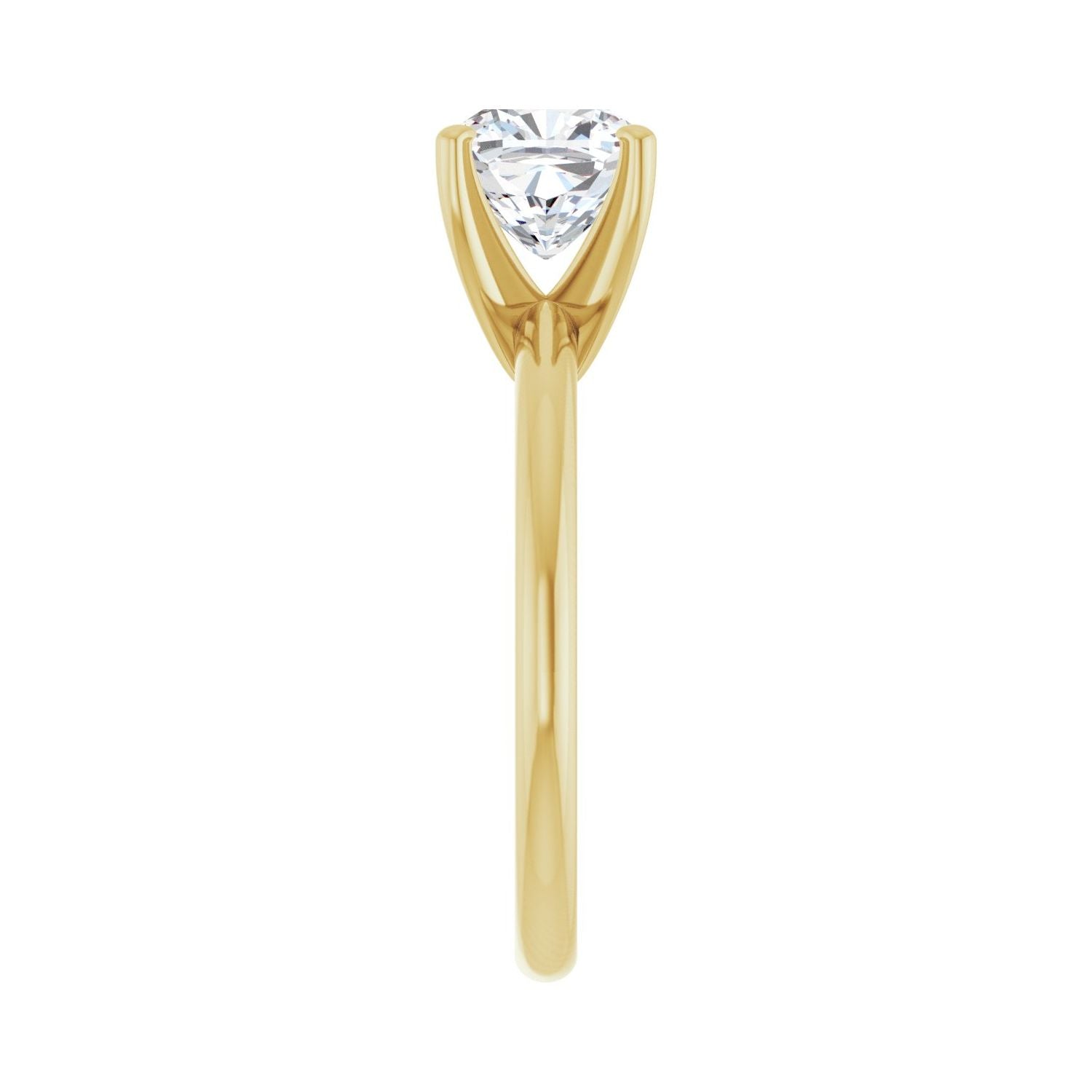 Cushion Engagement Ring | Metal Type=14K Yellow Gold | Center Stone Size=2 CT | Image 4