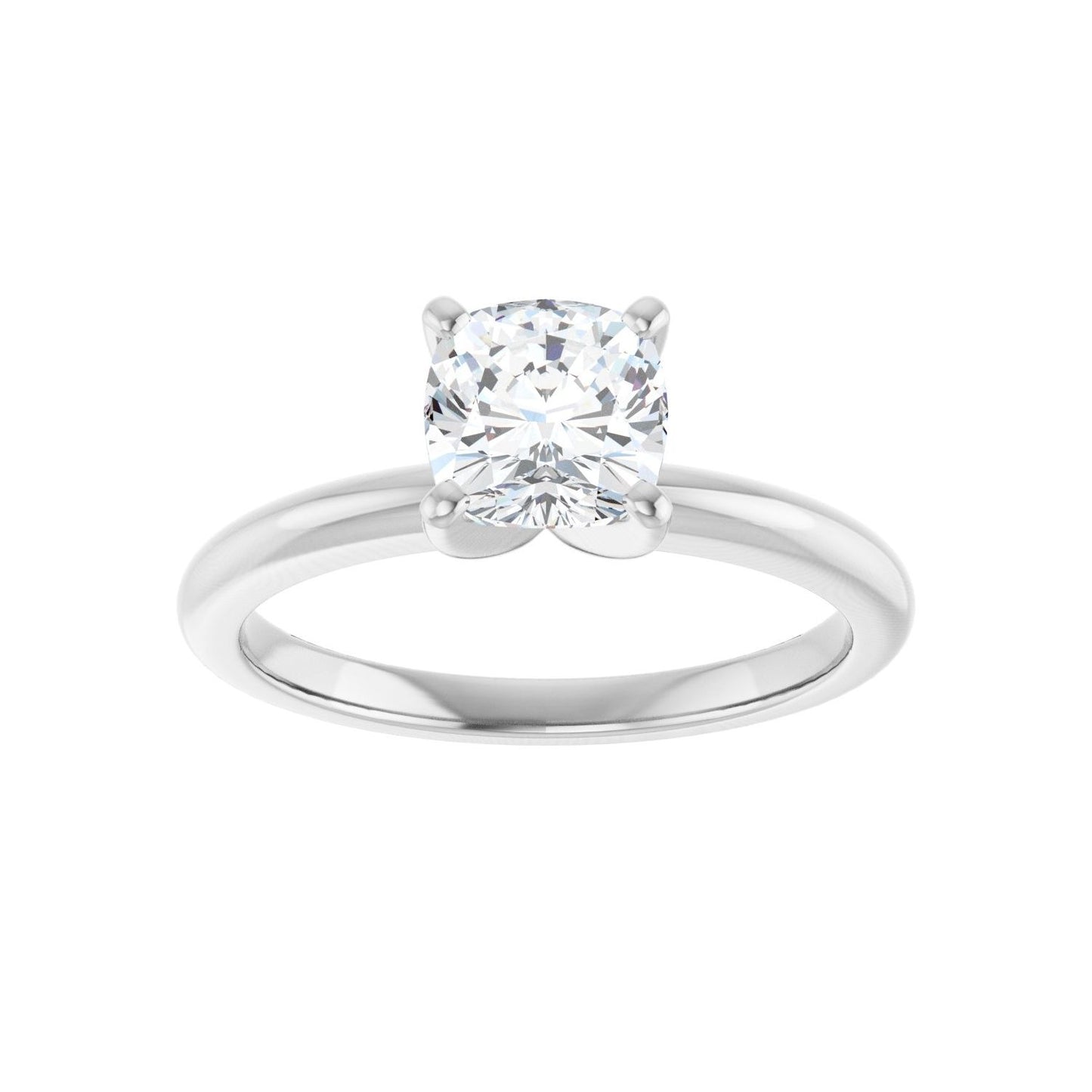 Cushion Engagement Ring | Metal Type=14K White Gold | Center Stone Size=1 CT | Image 3