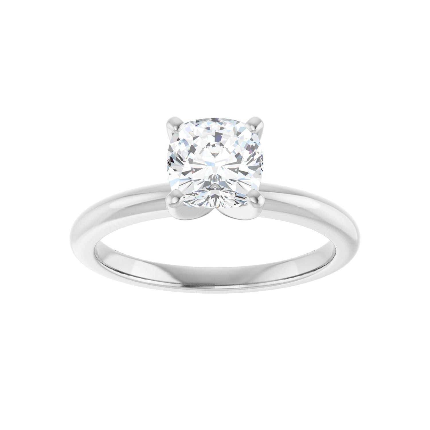Cushion Engagement Ring | Metal Type=14K White Gold | Center Stone Size=1 CT | Image 3