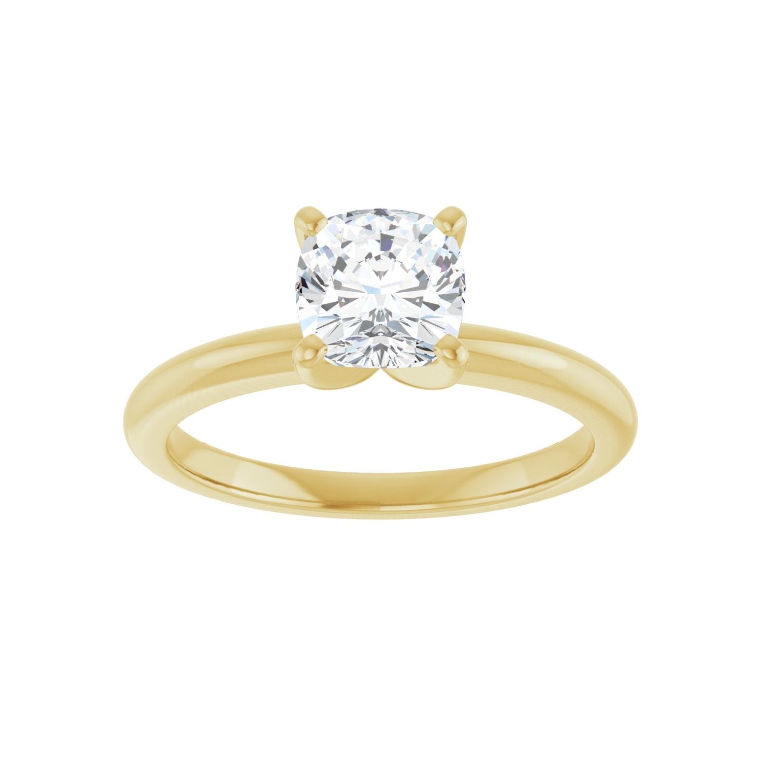 Cushion Engagement Ring | Metal Type=14K Yellow Gold | Center Stone Size=1 CT | Image 3