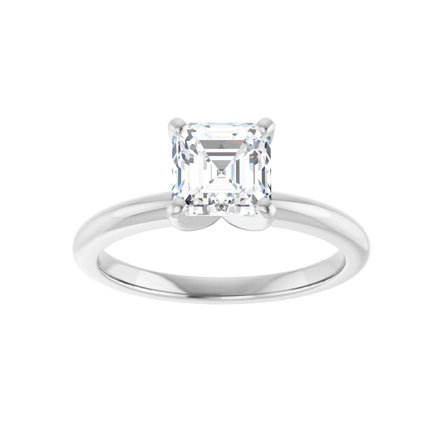 Asscher Engagement Ring | Metal Type=14K White Gold | Center Stone Size=1 CT | Image 3